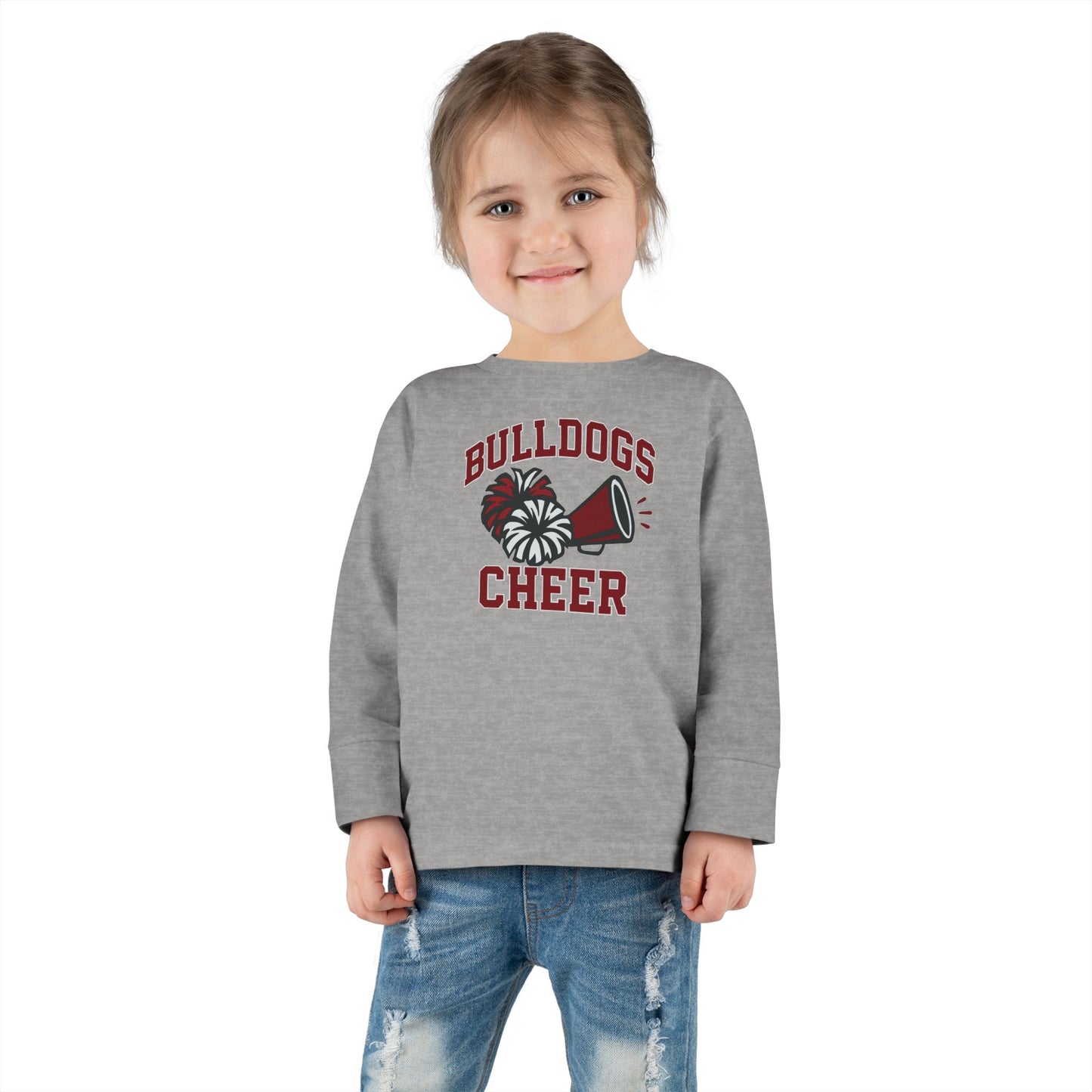 Bulldogs Cheer Toddler Long Sleeve Tee