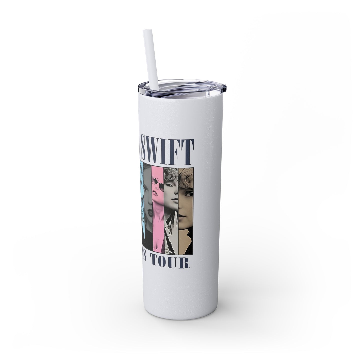 Swiftie Glitter Tumbler, Swiftie Water Bottle, Gift for Swiftie, Gift for Era Tour, TS Skinny Tumbler with Straw, 20oz