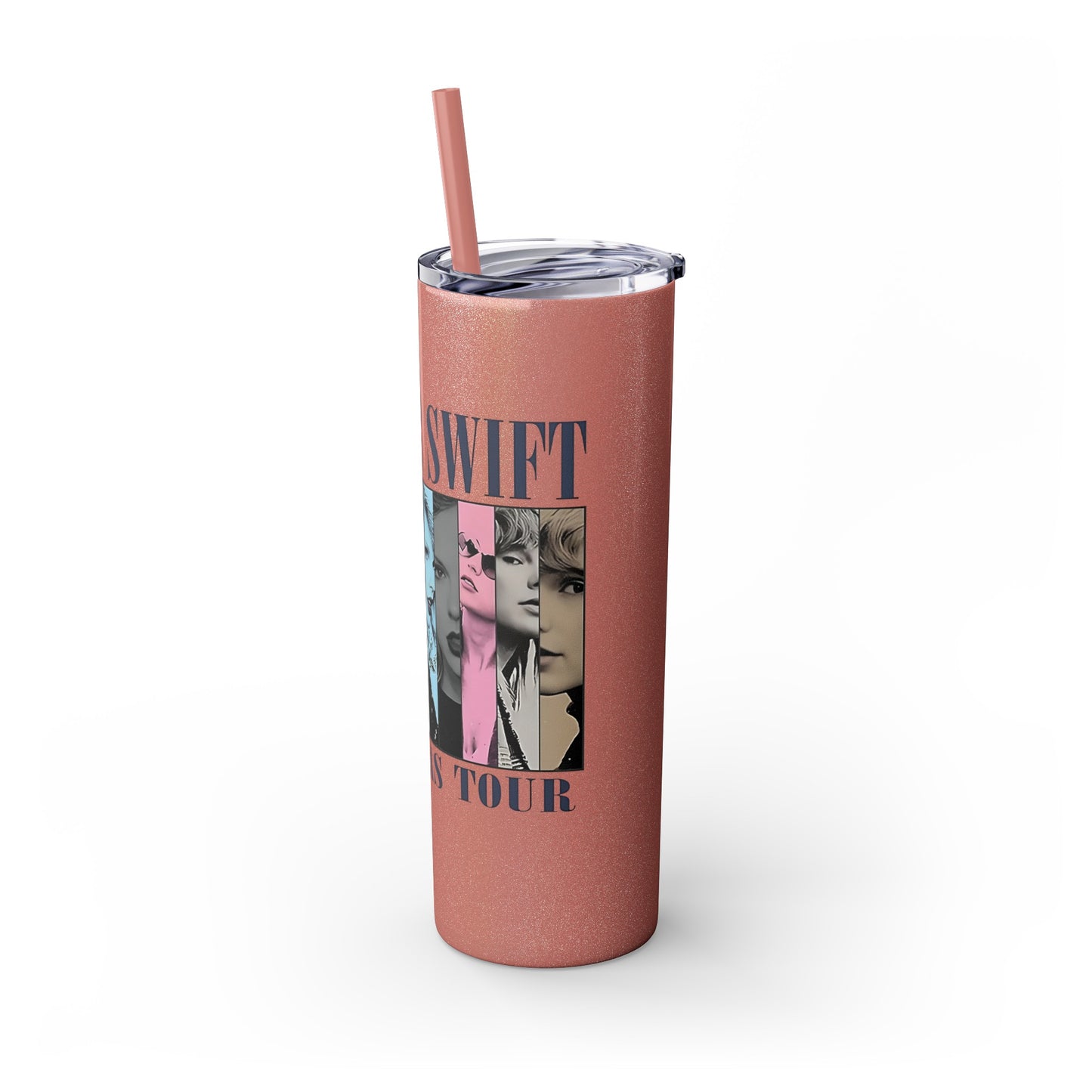 Swiftie Glitter Tumbler, Swiftie Water Bottle, Gift for Swiftie, Gift for Era Tour, TS Skinny Tumbler with Straw, 20oz