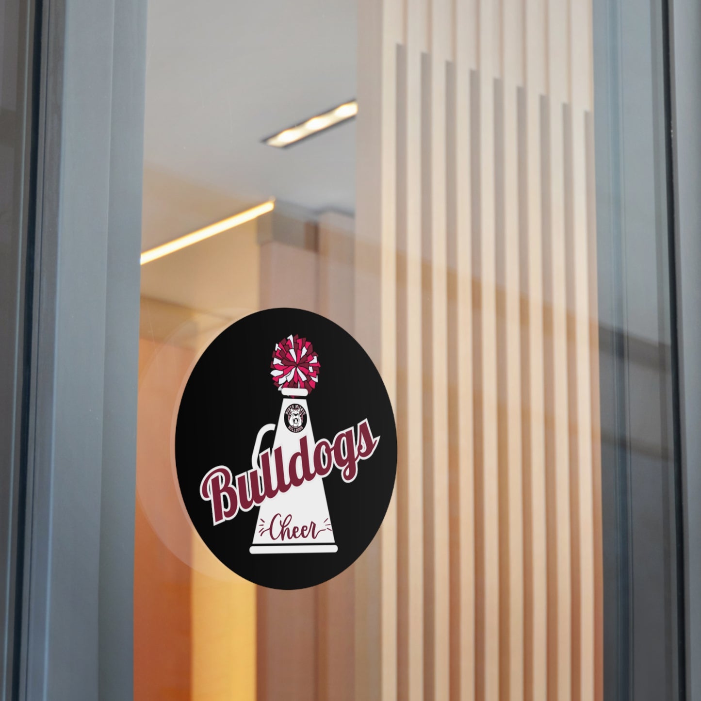 Bulldogs Cheer Round Vinyl Stickers