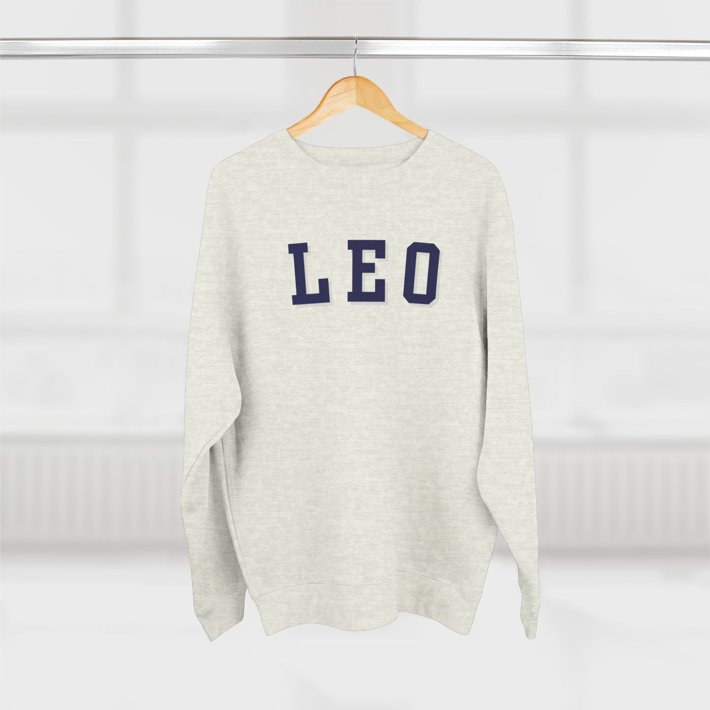 Collegiate Leo Sweatshirt, Leo Sign Sweatshirt, Gift for Leo, Gift for Summer Baby, Unisex Heavy Blend Crewneck Sweatshirt
