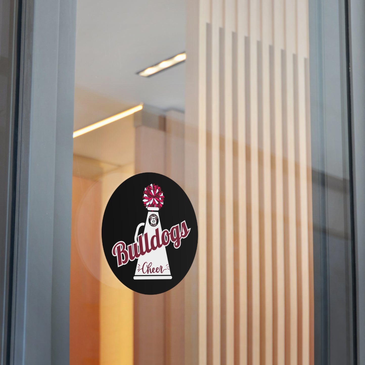 Bulldogs Cheer Round Vinyl Stickers