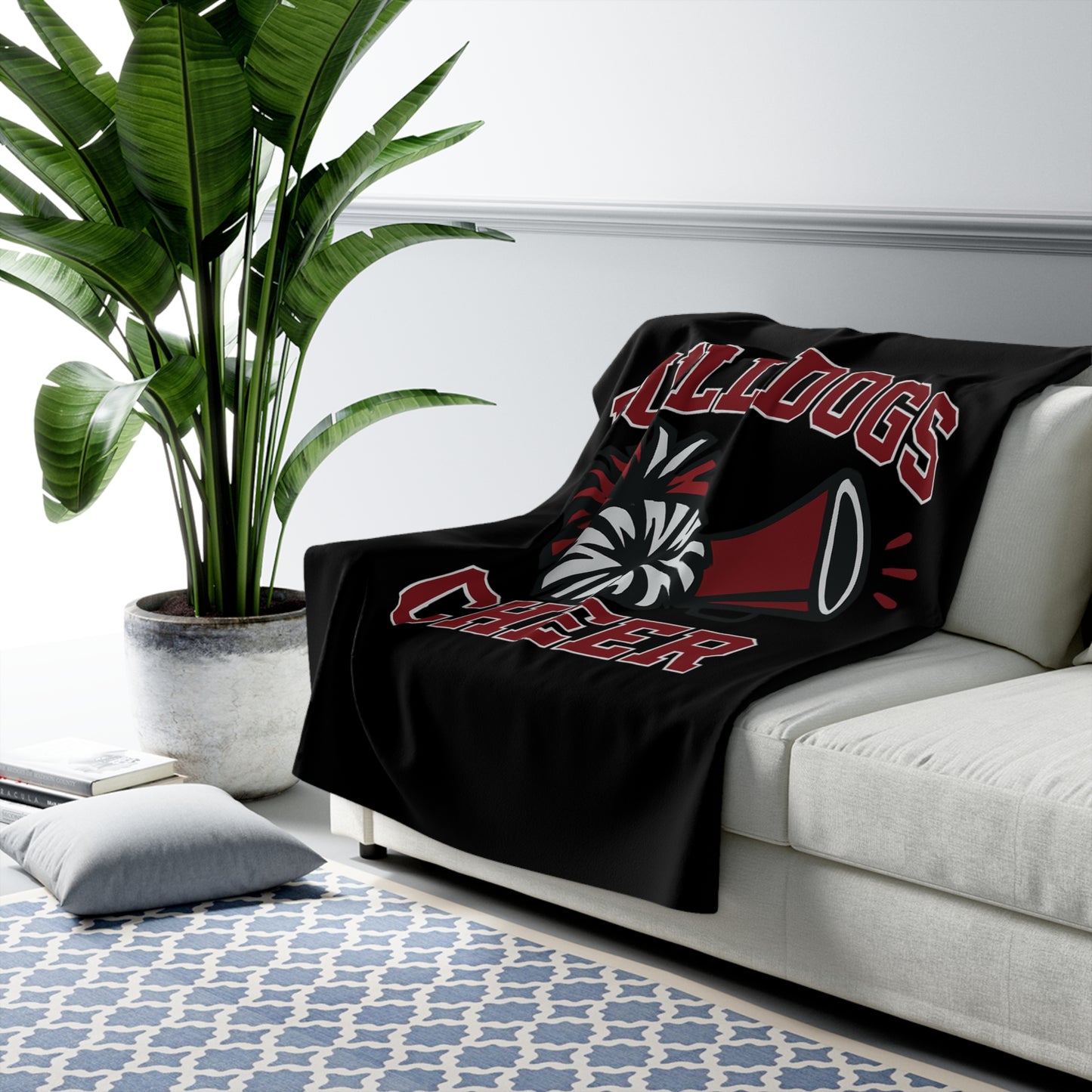 Bulldogs Cheer Sherpa Fleece Blanket