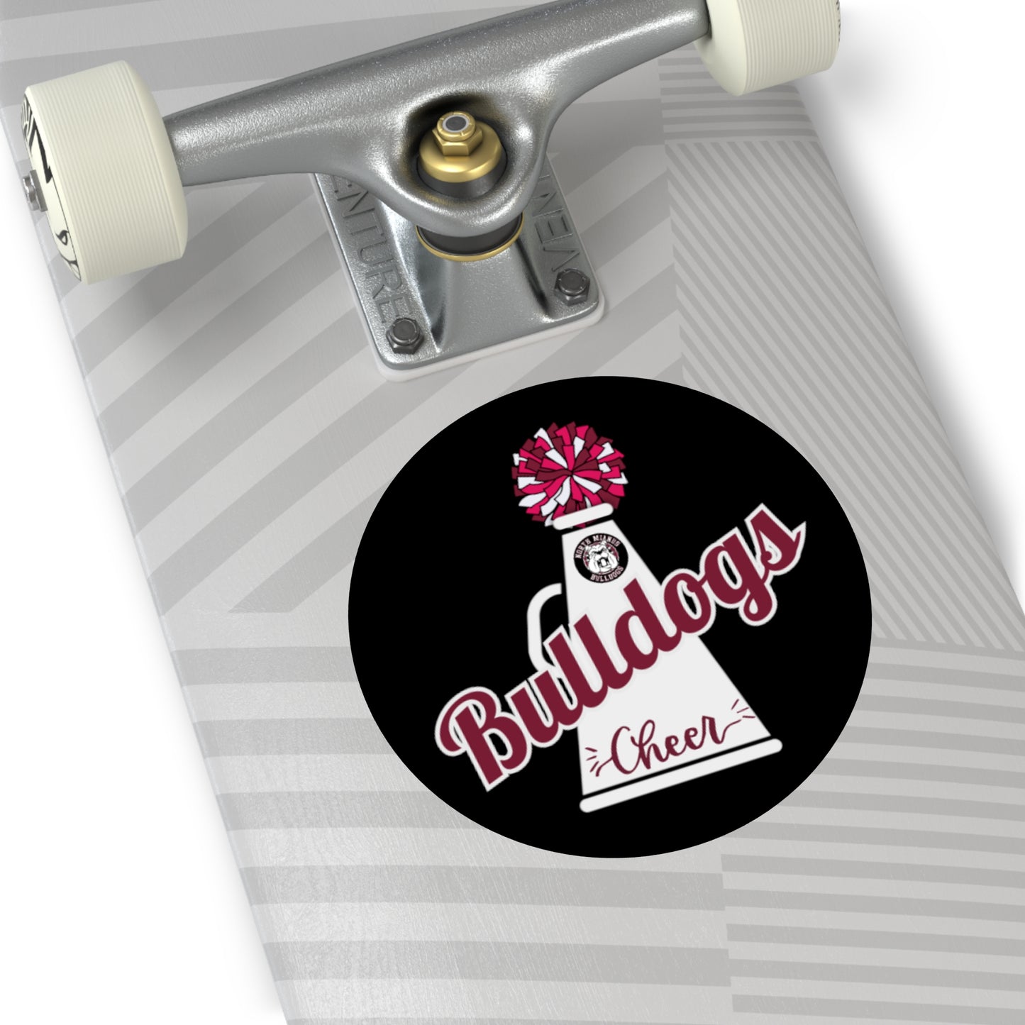 Bulldogs Cheer Round Vinyl Stickers