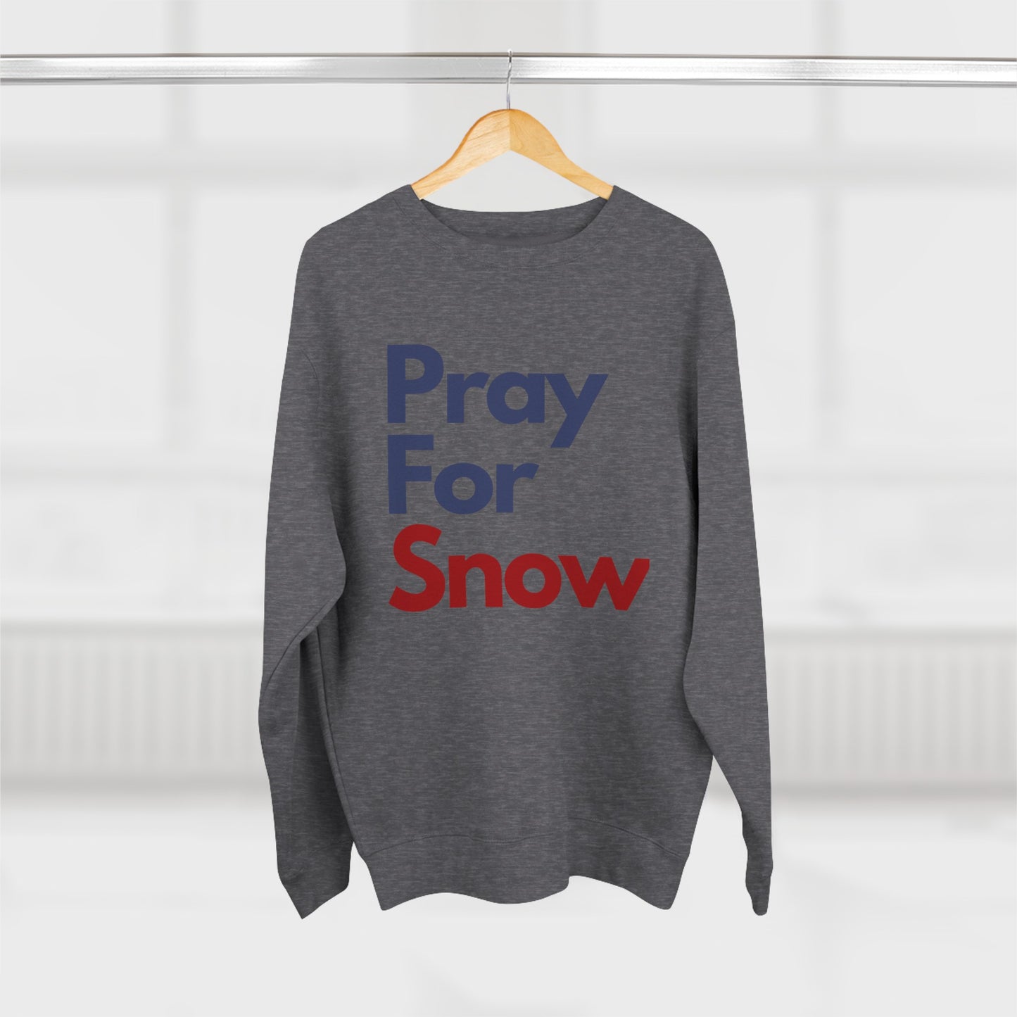 Pray For Snow Unisex Sweatshirt, Retro Snow Lover Crewneck Sweater, Ski Sweatshirt, Snowboarder Sweater, Apres Ski Trip Weekend Sweatshirt