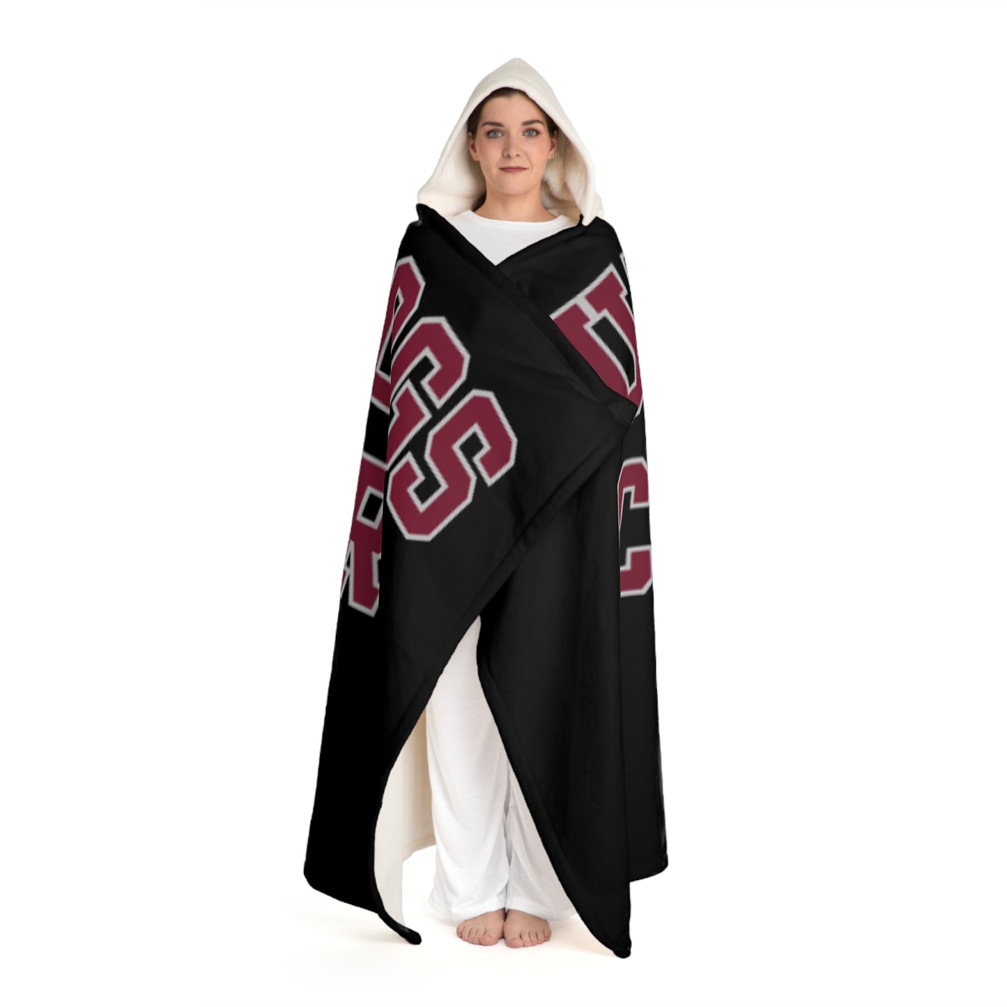 Bulldogs Cheer Hooded Sherpa Fleece Blanket