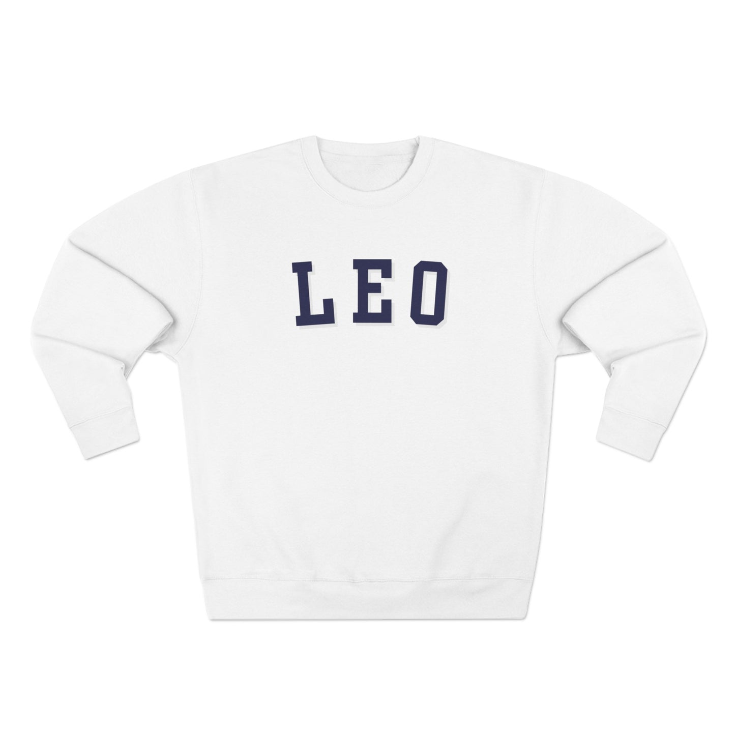Collegiate Leo Sweatshirt, Leo Sign Sweatshirt, Gift for Leo, Gift for Summer Baby, Unisex Heavy Blend Crewneck Sweatshirt