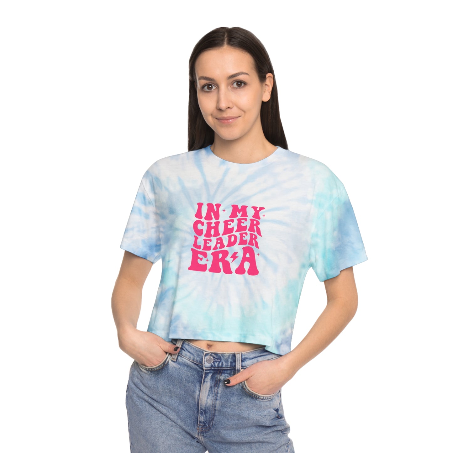 In My Cheer Era Cheerleader Women's Tie-Dye Crop Tee