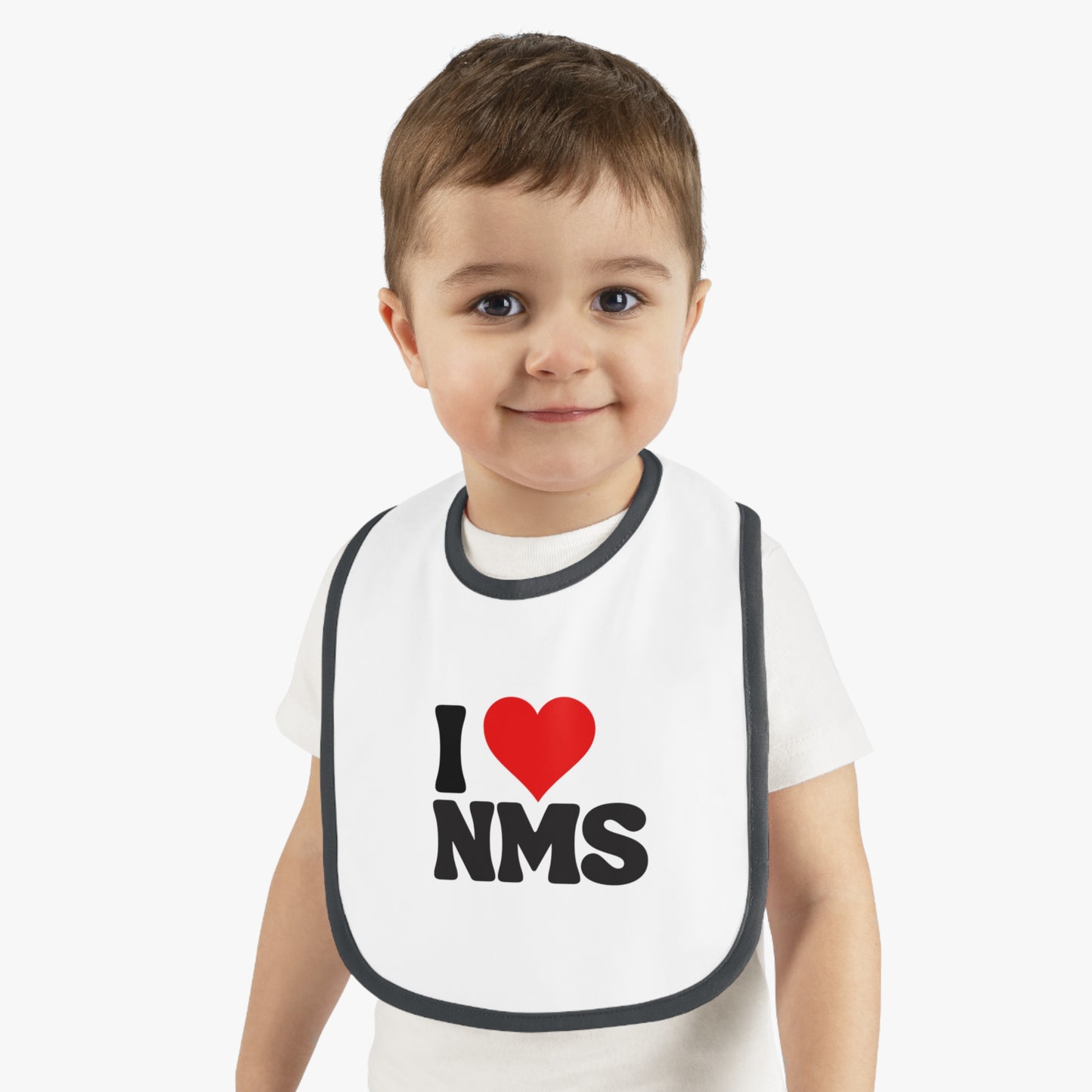 NMS I LOVE NMS Baby Contrast Trim Jersey Bib