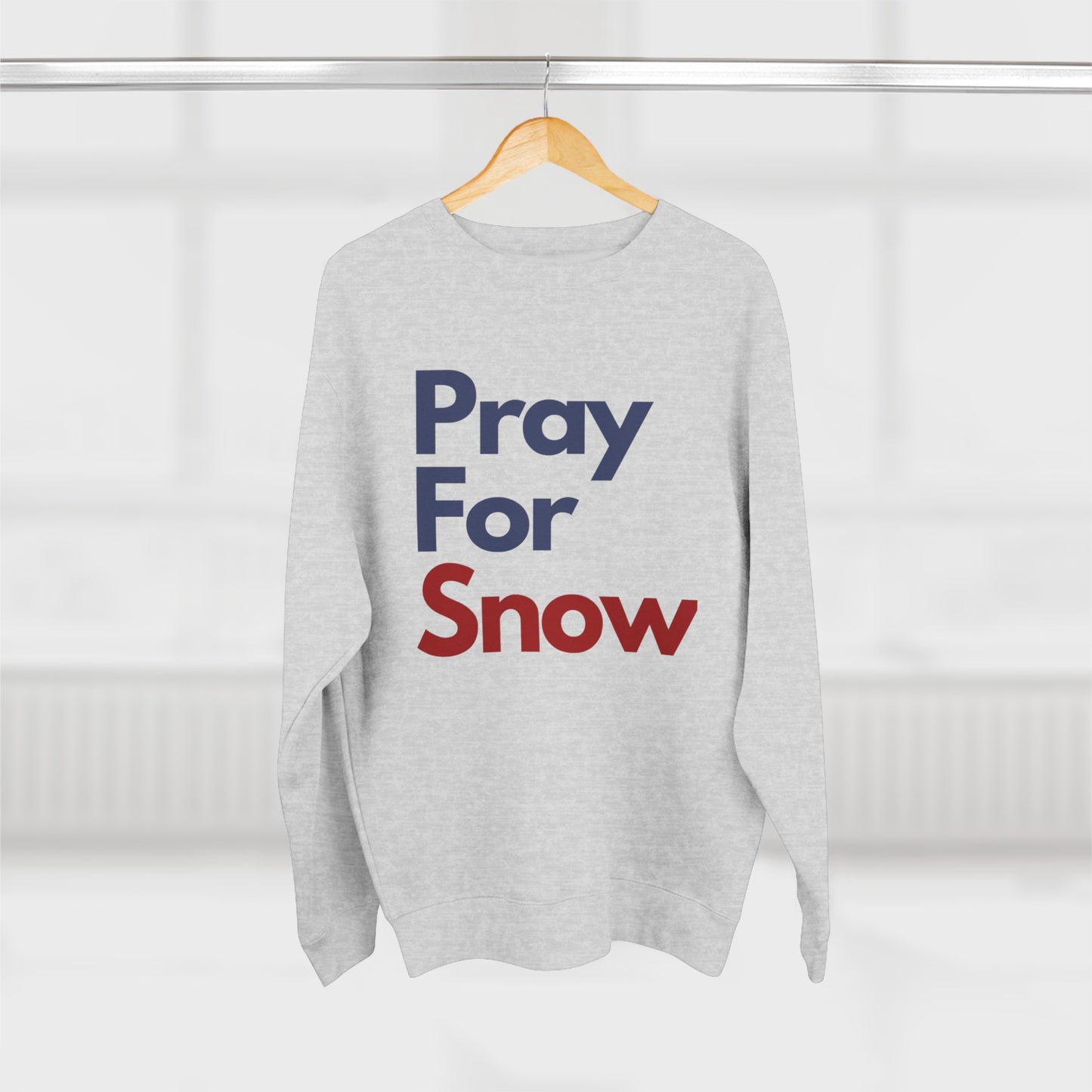 Pray For Snow Unisex Sweatshirt, Retro Snow Lover Crewneck Sweater, Ski Sweatshirt, Snowboarder Sweater, Apres Ski Trip Weekend Sweatshirt