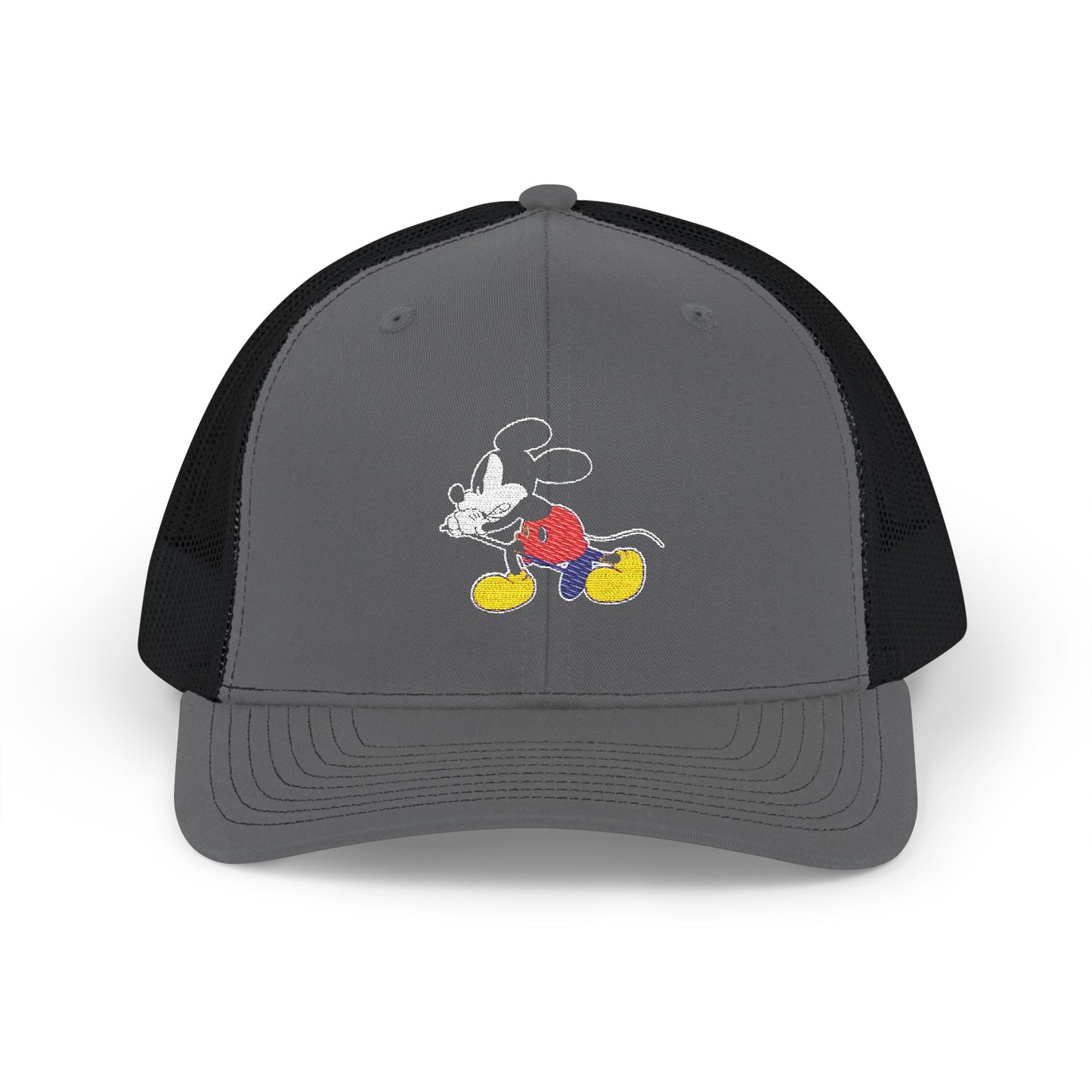 EMBROIDERED Vintage Mickey Mouse Snapback Trucker Cap - Classic Embroidery Design