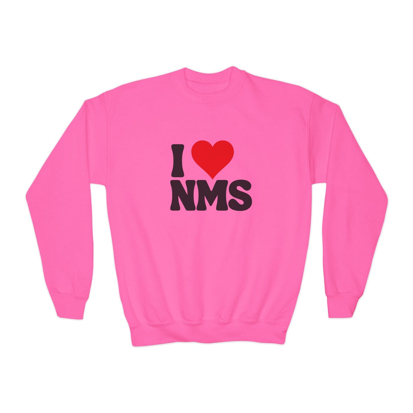 North Mianus I love NMS Youth Crewneck Sweatshirt