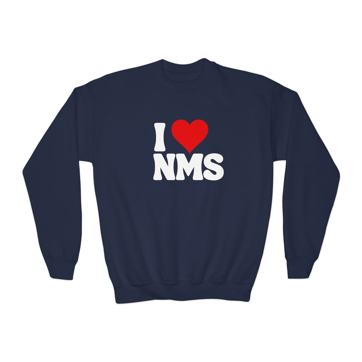 North Mianus I love NMS Youth Crewneck Sweatshirt