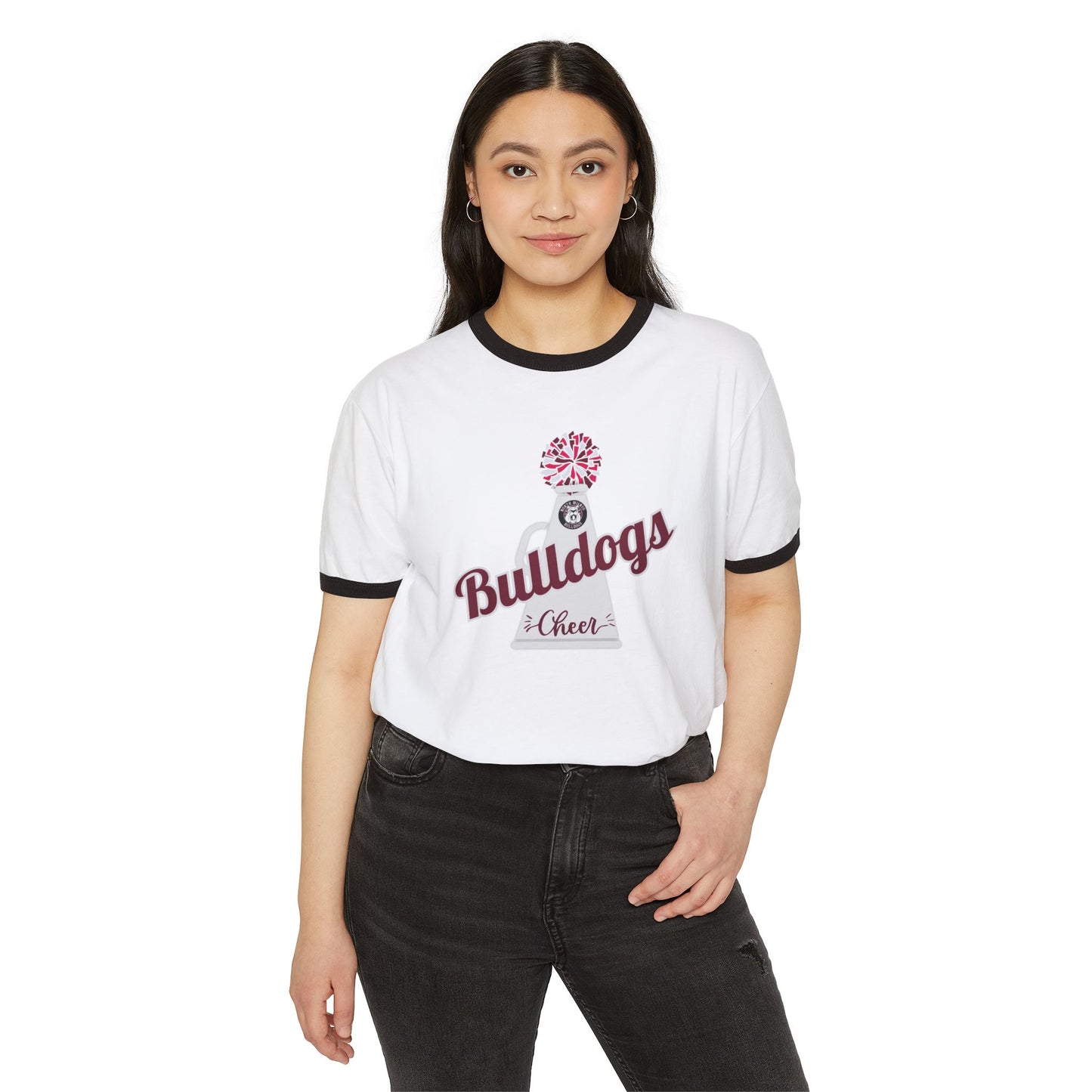 Bulldogs Cheer Unisex Cotton Ringer T-Shirt