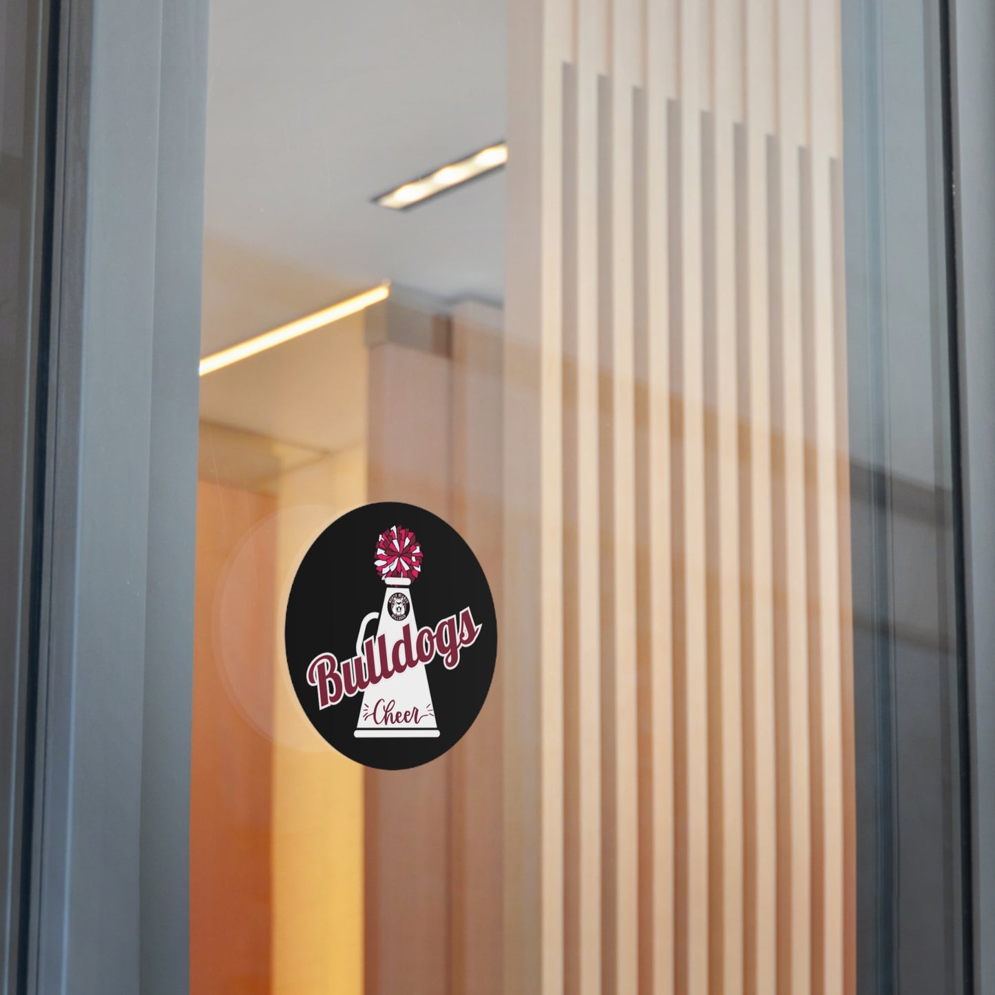 Bulldogs Cheer Round Vinyl Stickers