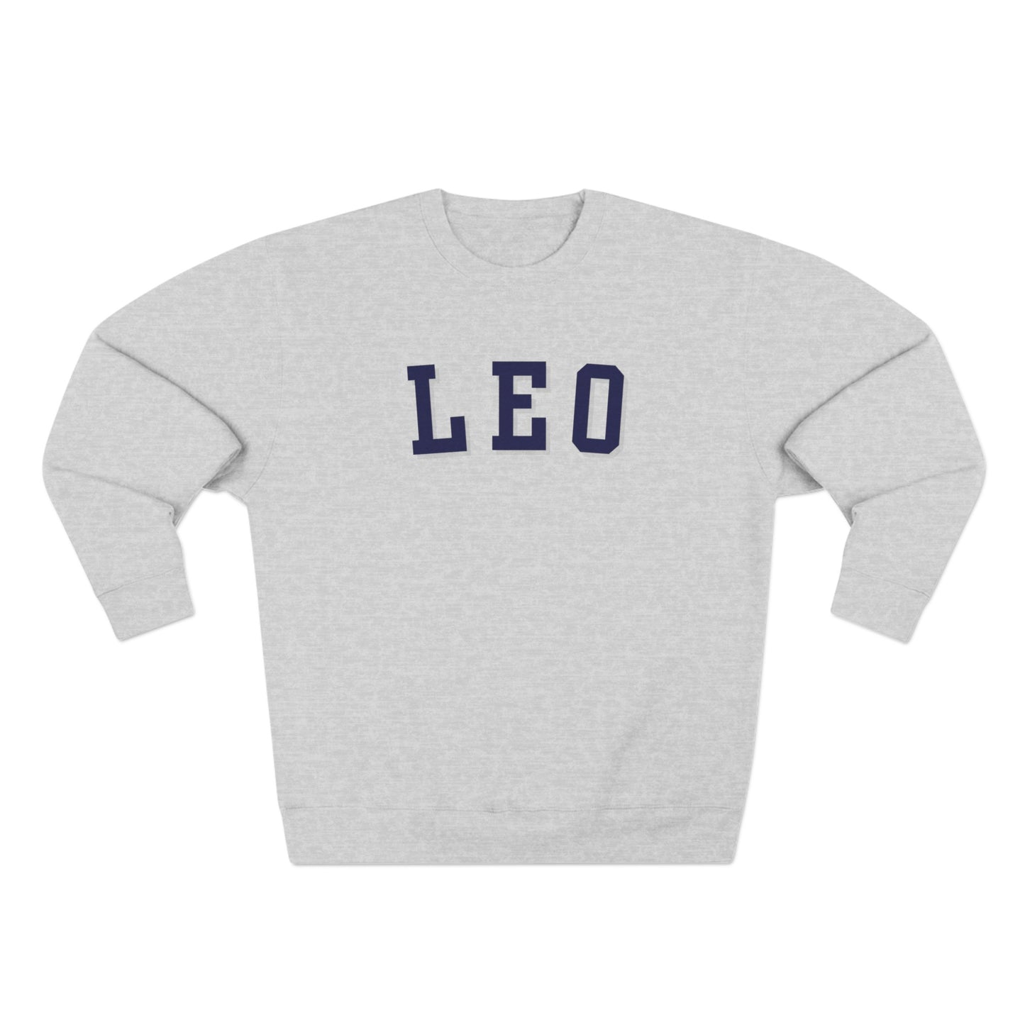 Collegiate Leo Sweatshirt, Leo Sign Sweatshirt, Gift for Leo, Gift for Summer Baby, Unisex Heavy Blend Crewneck Sweatshirt
