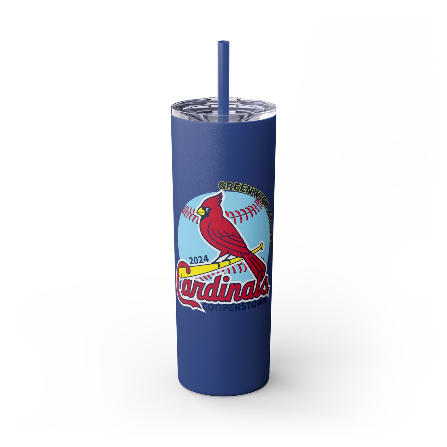Cardinals Skinny Tumbler with Straw, 20oz