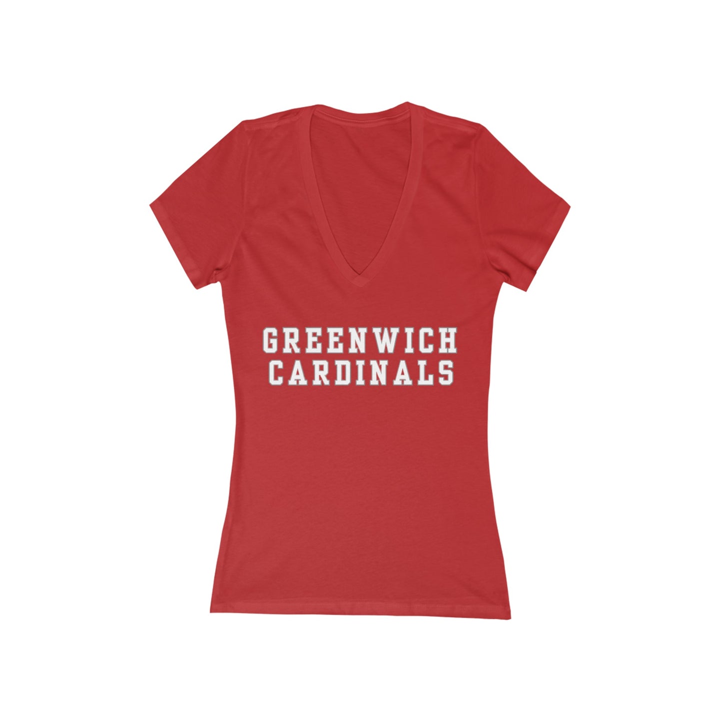 GHS Cardinals Women's Jersey Short Sleeve Deep V-Neck Tee