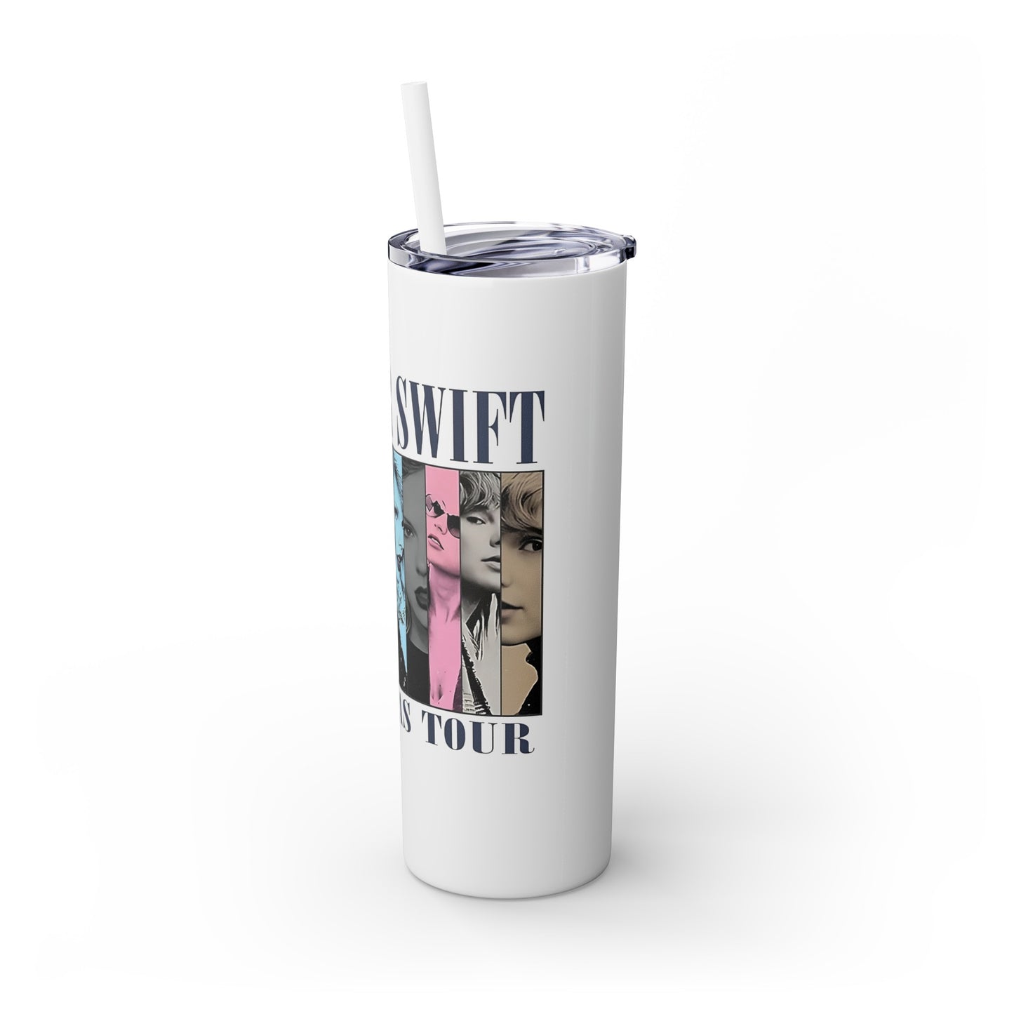 Swiftie Glitter Tumbler, Swiftie Water Bottle, Gift for Swiftie, Gift for Era Tour, TS Skinny Tumbler with Straw, 20oz