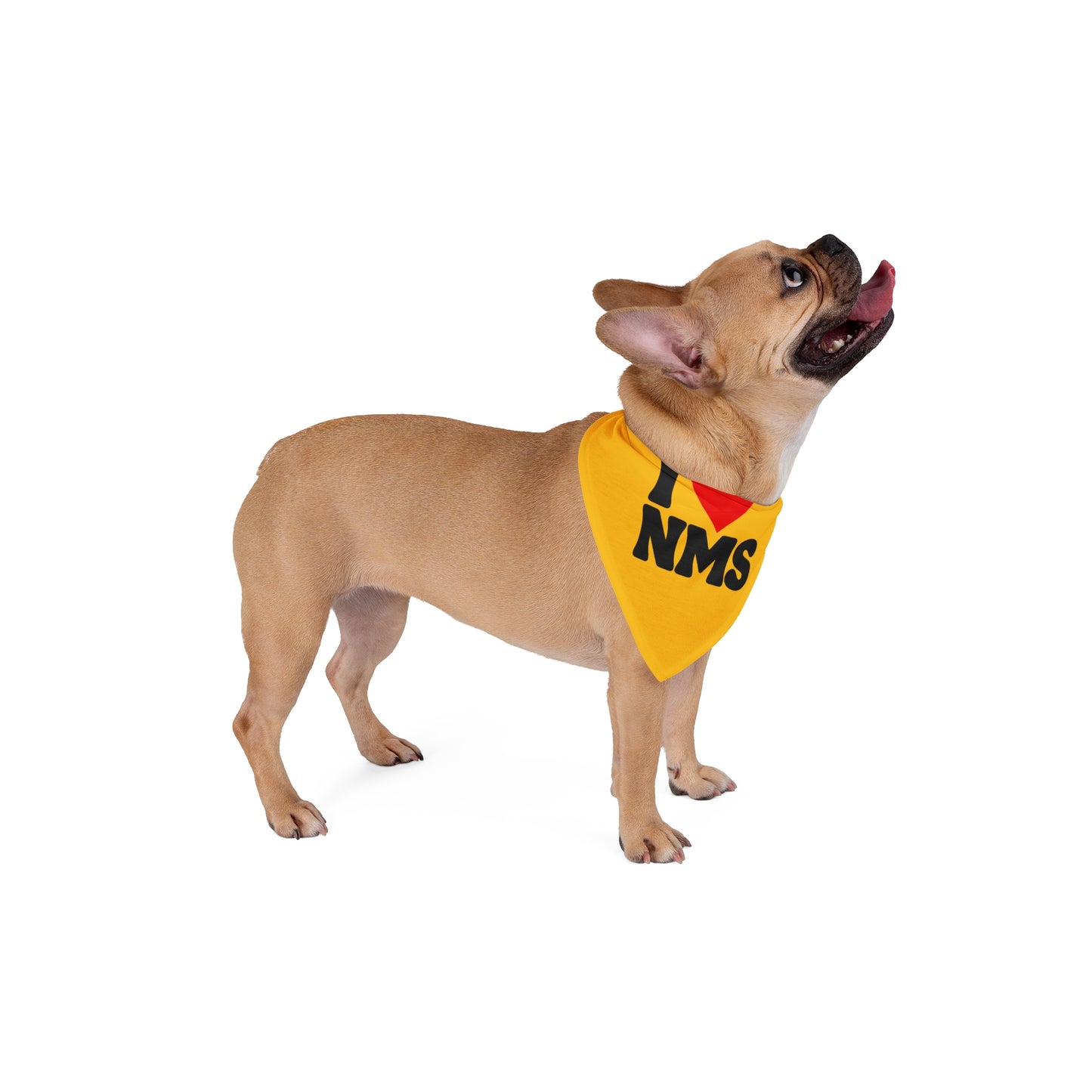 NMS I LOVE NMS Yellow Pet Bandana, Dog Adopt Me Bandana, Dog customizable bandana, Dog Collar Bandana, Adopt Me Bandana