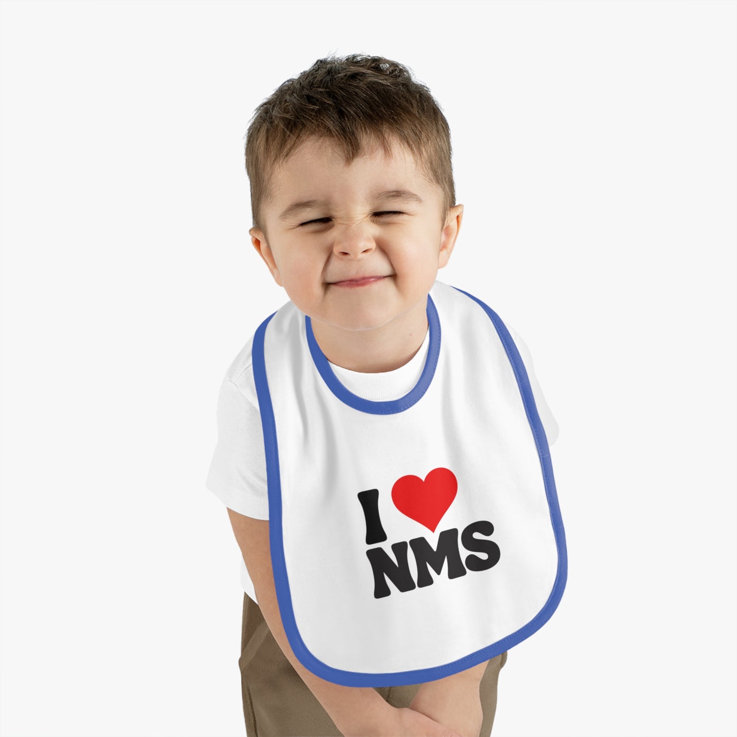 NMS I LOVE NMS Baby Contrast Trim Jersey Bib
