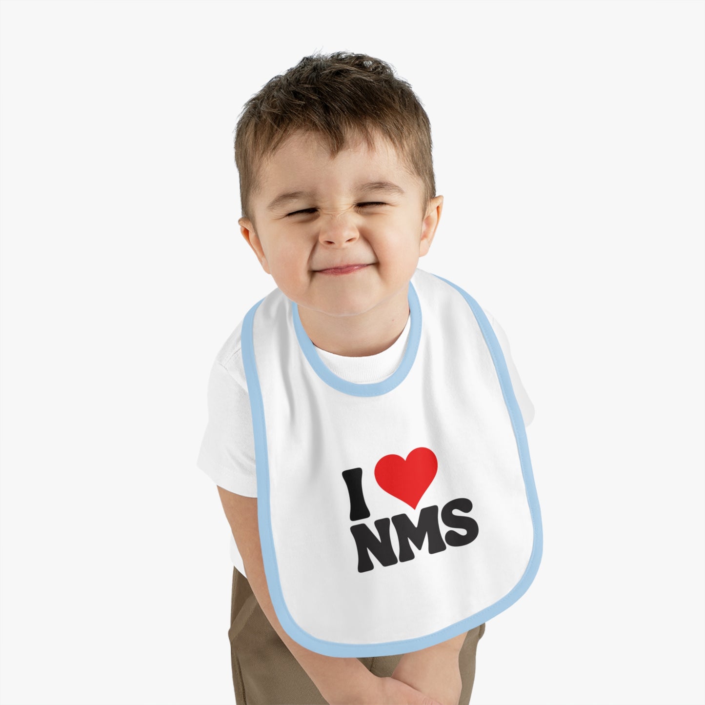 NMS I LOVE NMS Baby Contrast Trim Jersey Bib