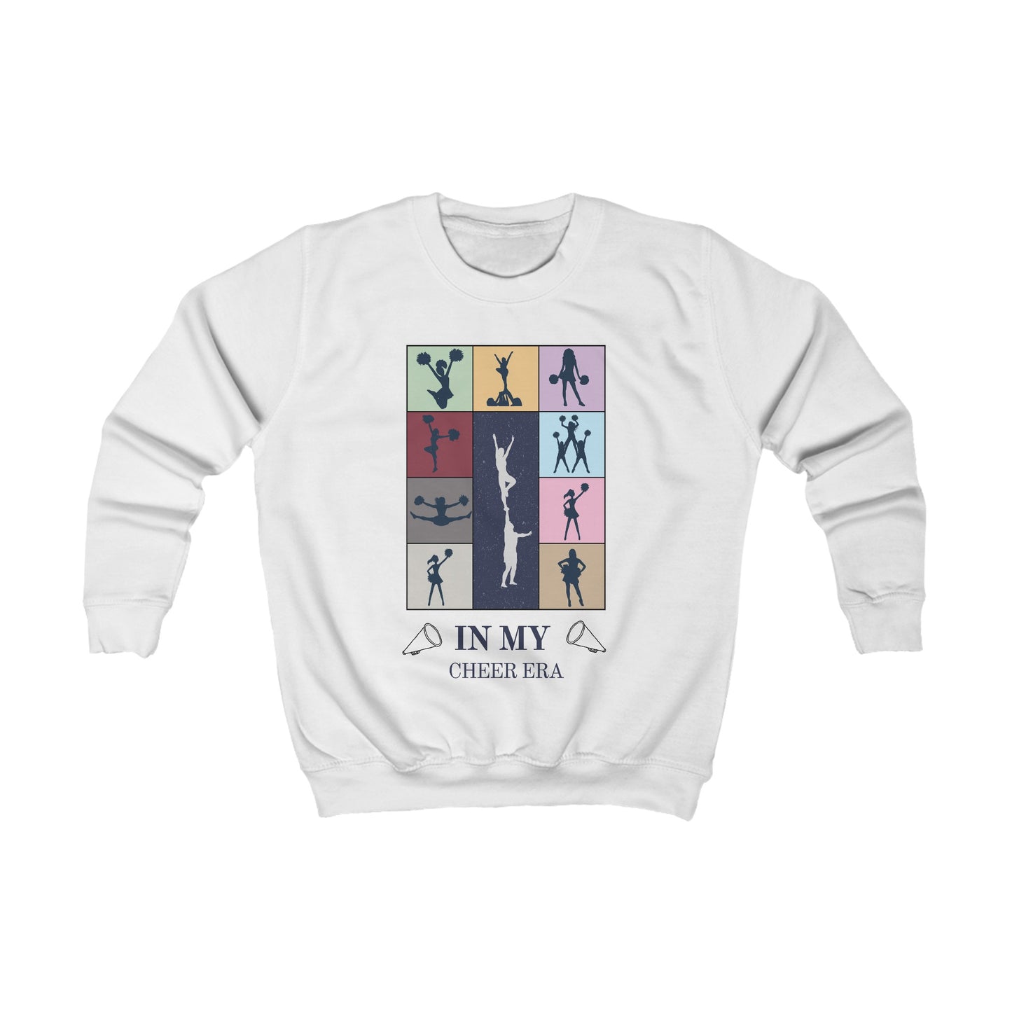 In My Cheer Era Kids Sweatshirt, kids cheer sweatshirt, gift for cheerleader, gift for Taylor Swift cheerleader, Cheer Squad, Cheer Vibes