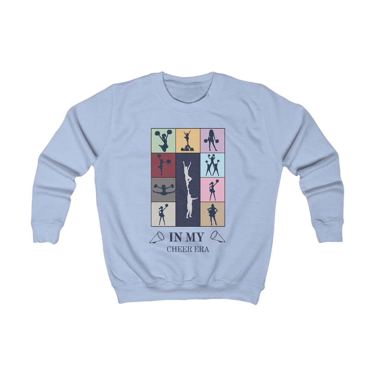 In My Cheer Era Kids Sweatshirt, kids cheer sweatshirt, gift for cheerleader, gift for Taylor Swift cheerleader, Cheer Squad, Cheer Vibes