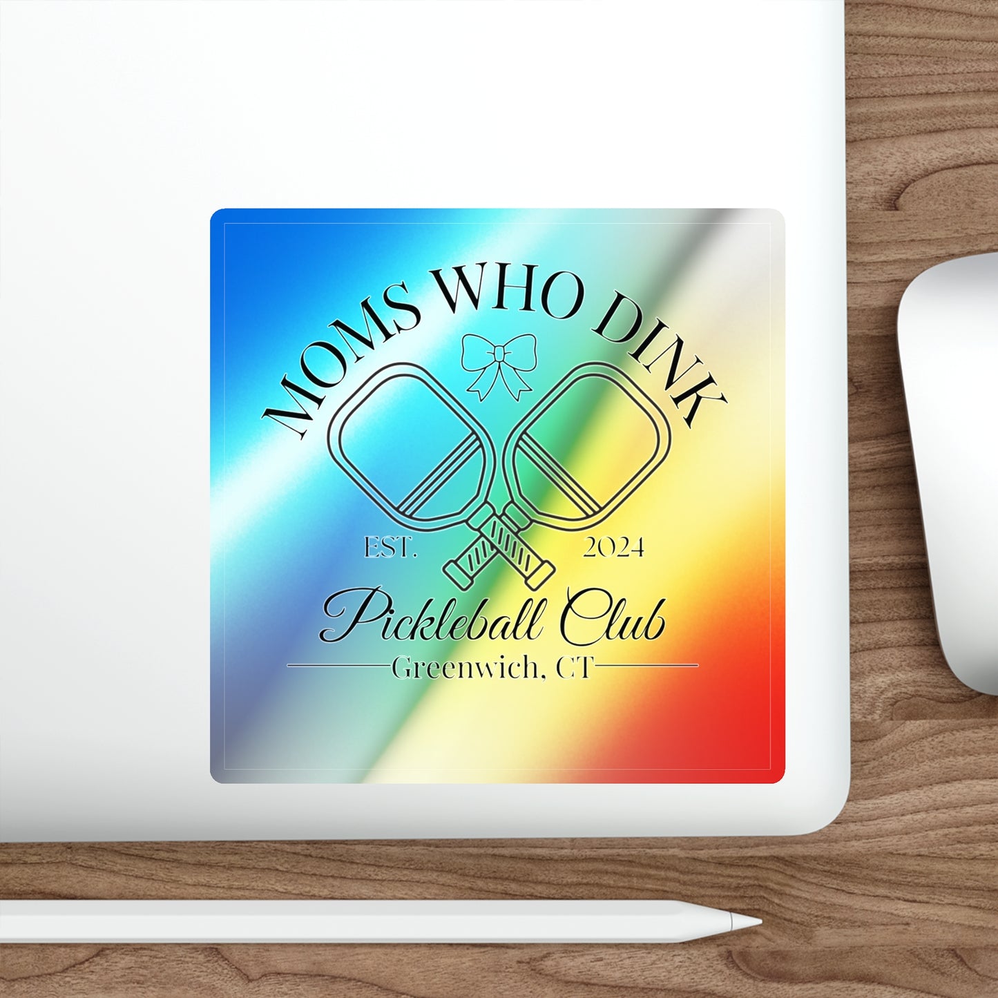 Pickleball Holographic Die-cut Stickers