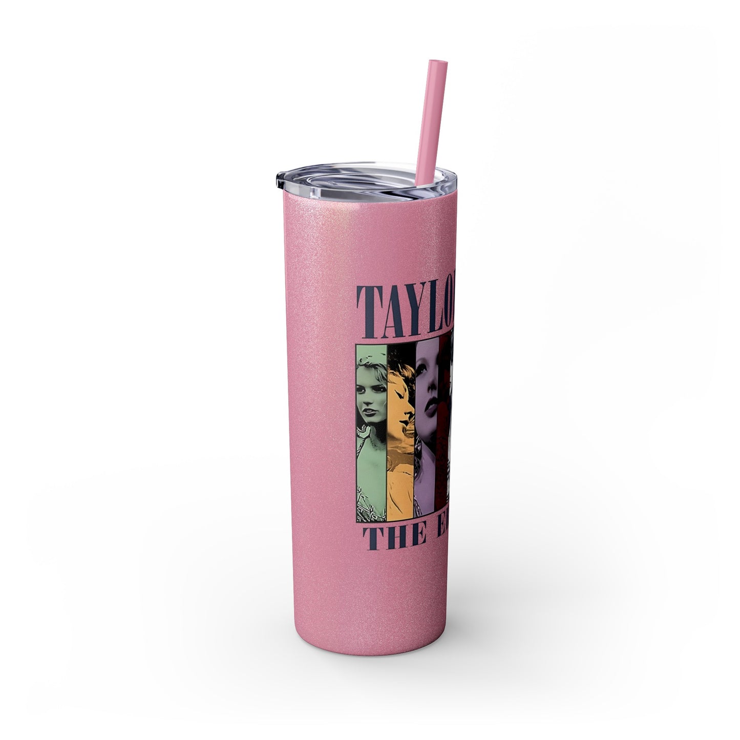 Swiftie Glitter Tumbler, Swiftie Water Bottle, Gift for Swiftie, Gift for Era Tour, TS Skinny Tumbler with Straw, 20oz