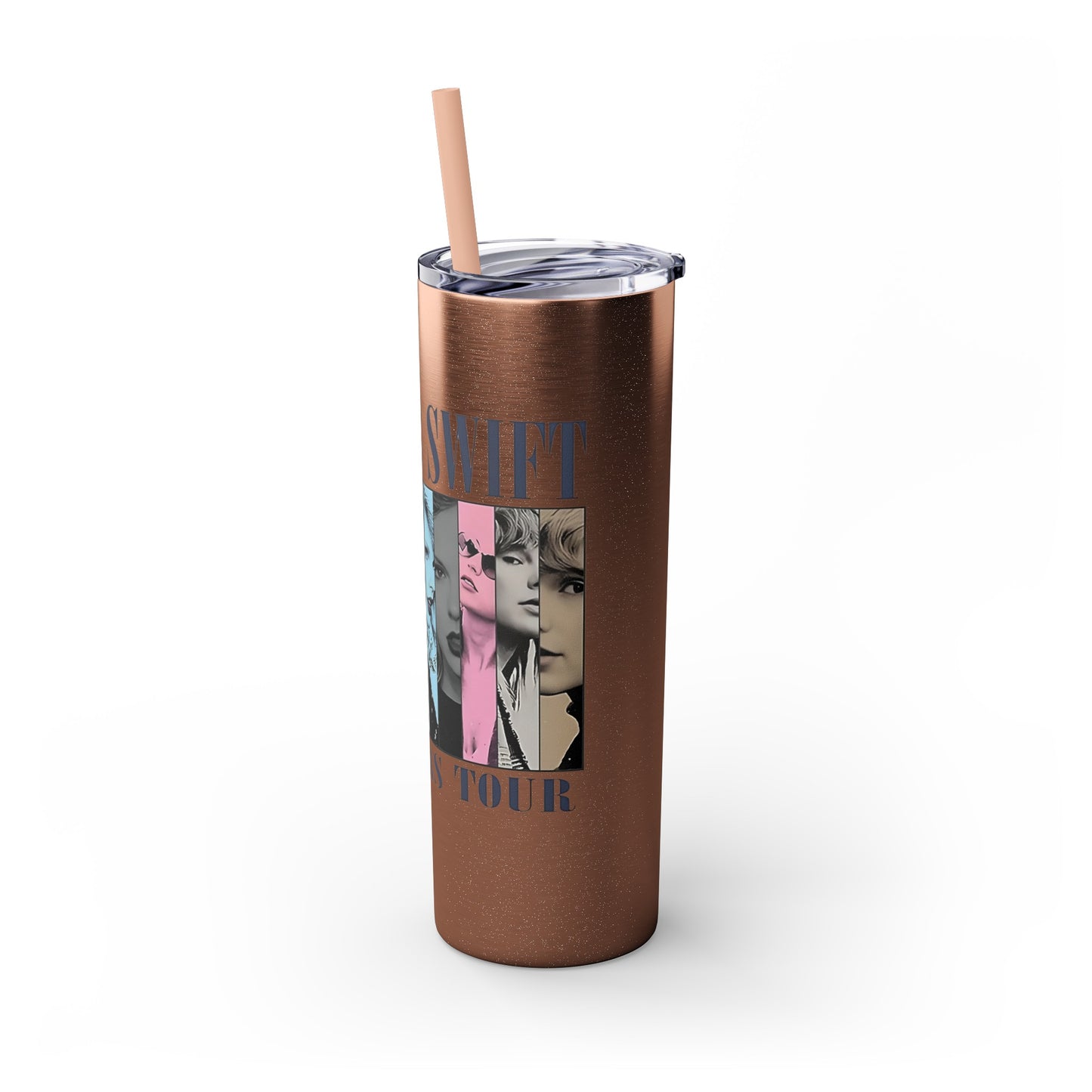 Swiftie Glitter Tumbler, Swiftie Water Bottle, Gift for Swiftie, Gift for Era Tour, TS Skinny Tumbler with Straw, 20oz