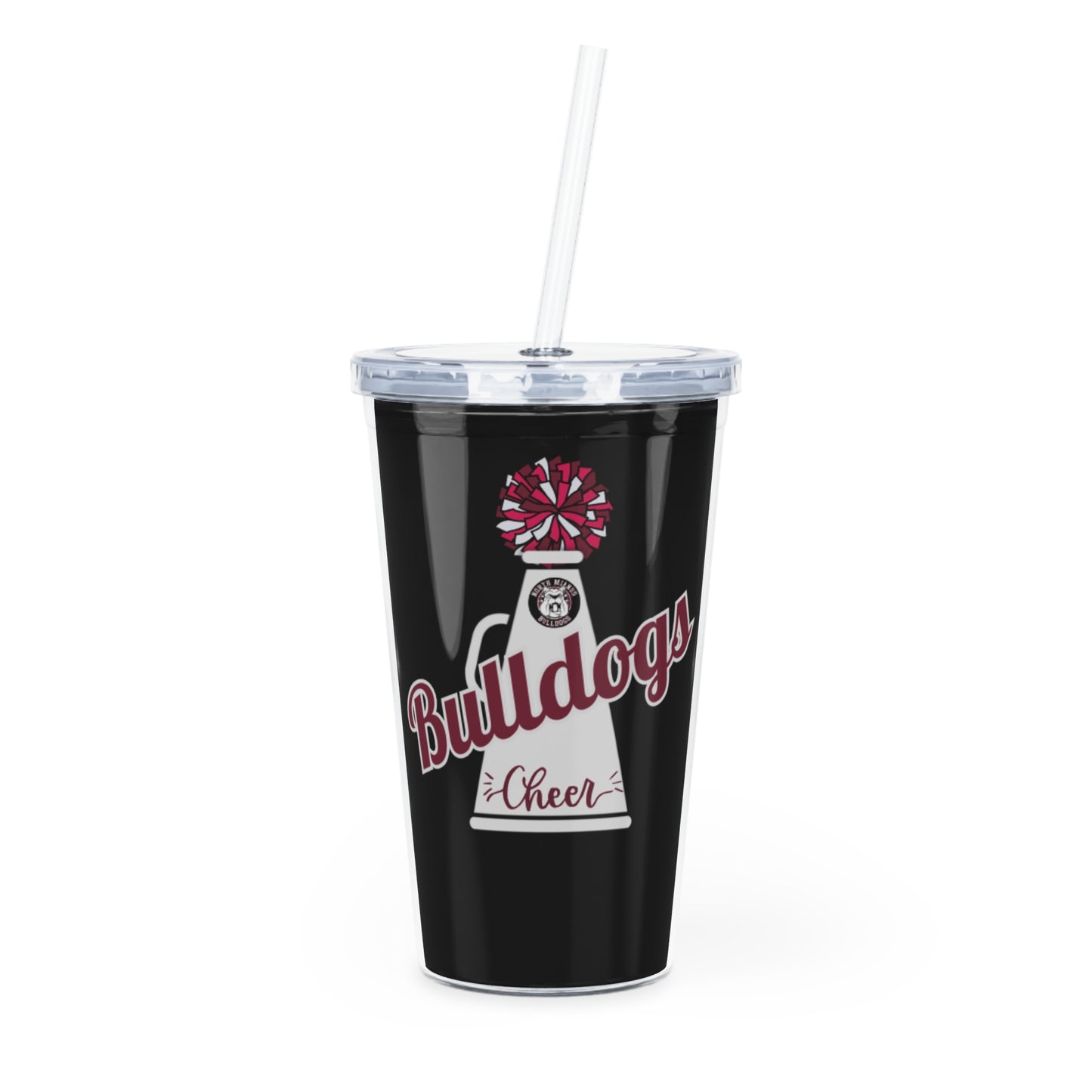 Bulldogs Cheer Plastic Tumbler with Straw