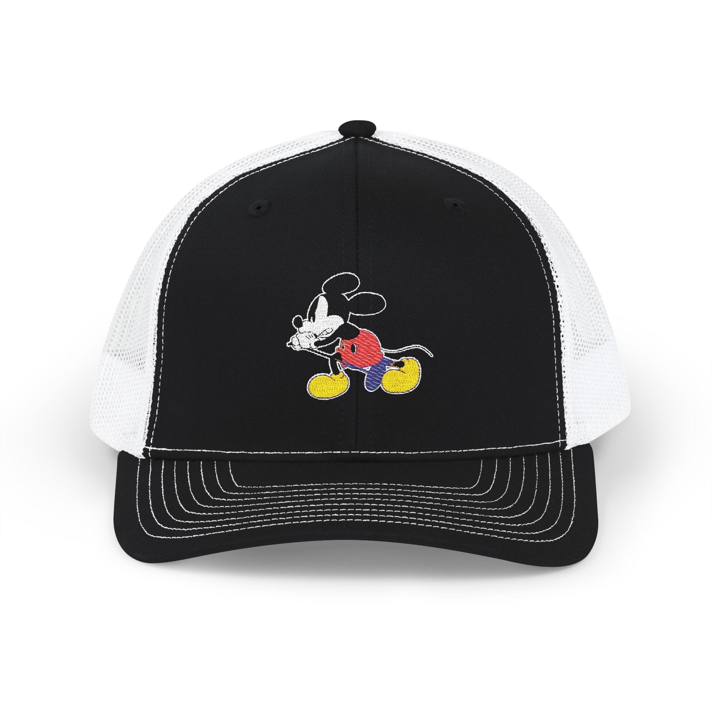 EMBROIDERED Vintage Mickey Mouse Snapback Trucker Cap - Classic Embroidery Design