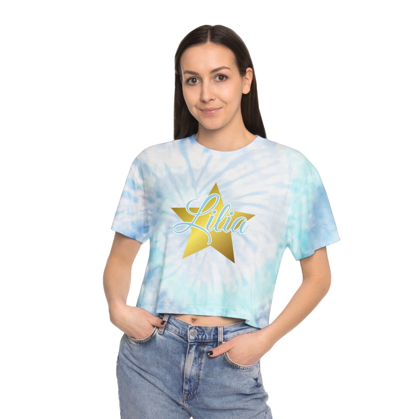 Lilia Personalized Women's Tie-Dye Crop Tee