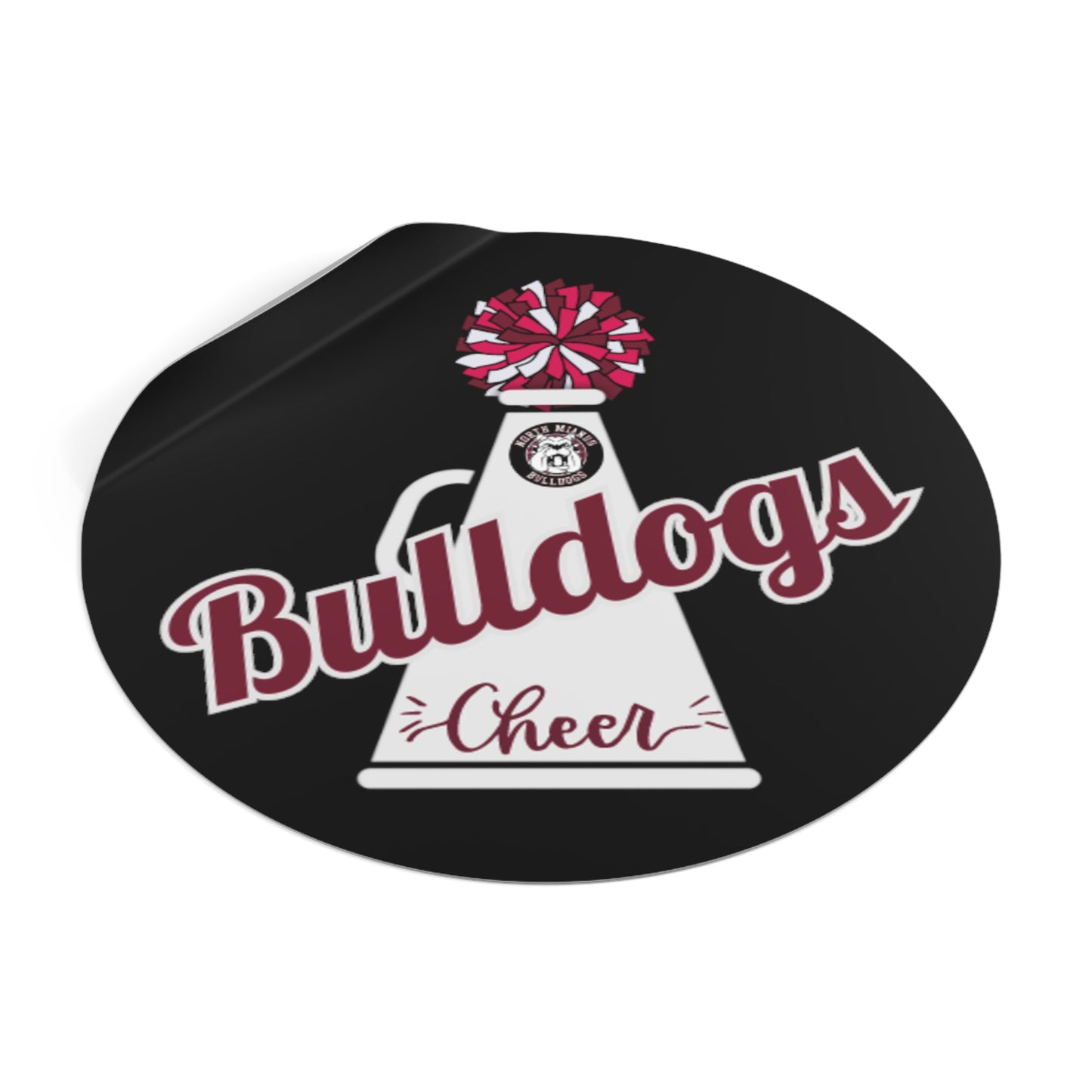 Bulldogs Cheer Round Vinyl Stickers