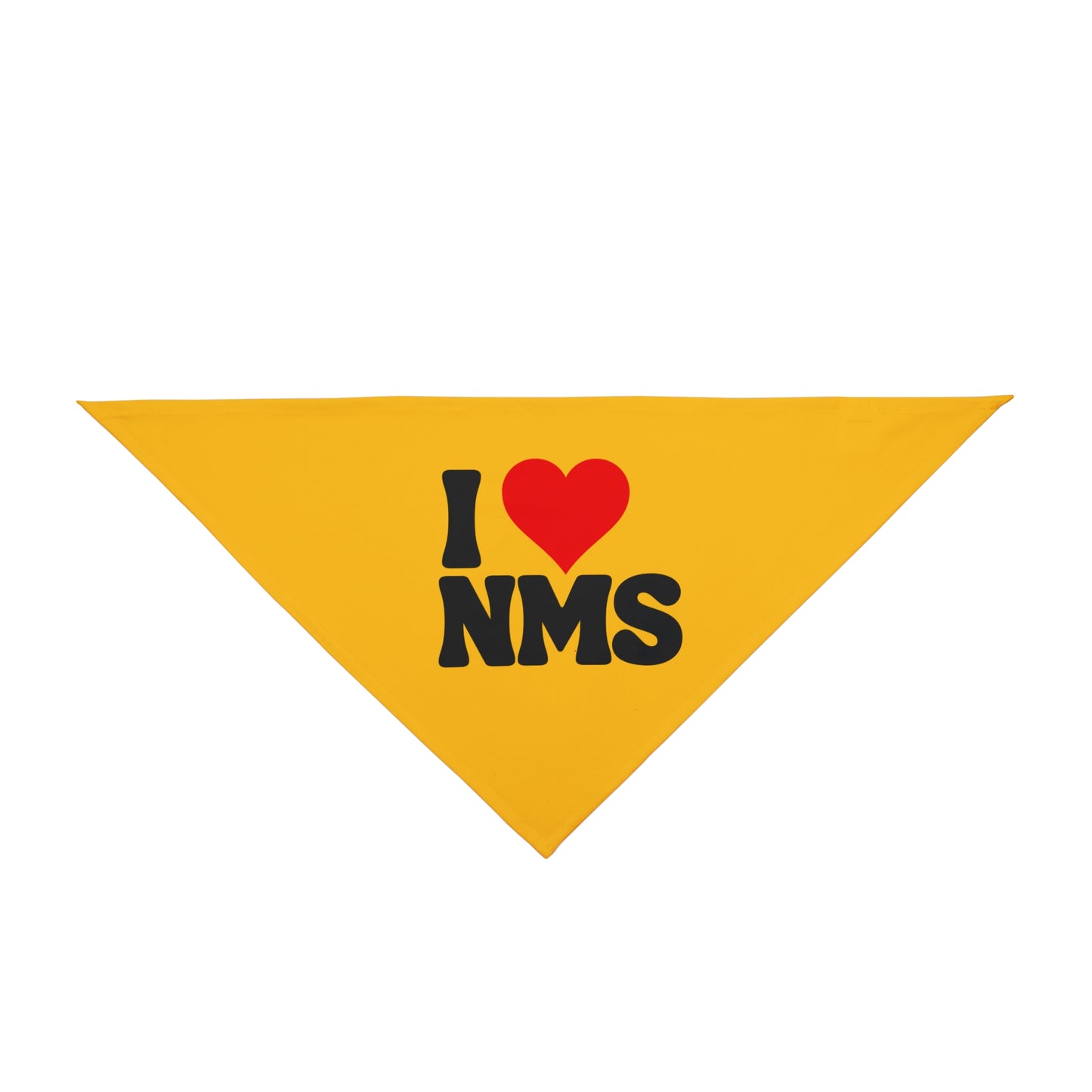 NMS I LOVE NMS Yellow Pet Bandana, Dog Adopt Me Bandana, Dog customizable bandana, Dog Collar Bandana, Adopt Me Bandana