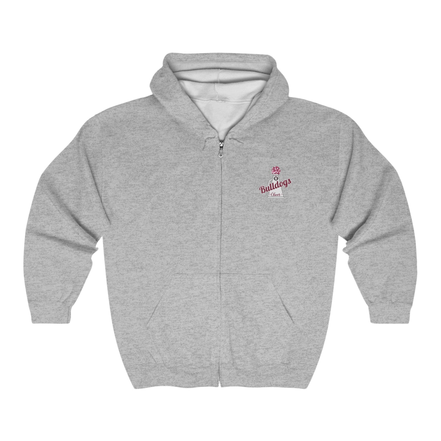 Bulldogs Cheer Mom Era Adult Unisex Heavy Blend™ Full Zip Hooded Sweatshirt