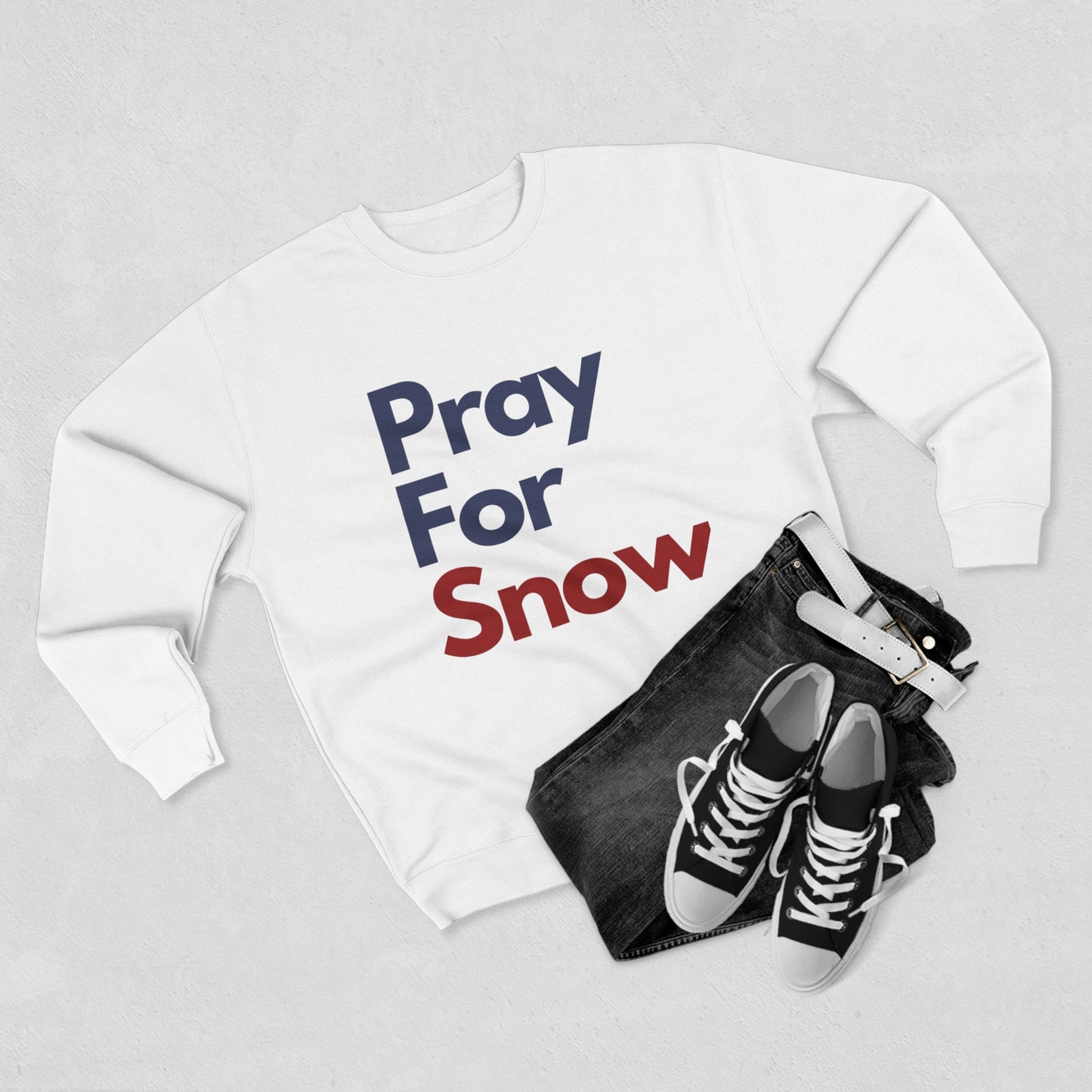 Pray For Snow Unisex Sweatshirt, Retro Snow Lover Crewneck Sweater, Ski Sweatshirt, Snowboarder Sweater, Apres Ski Trip Weekend Sweatshirt