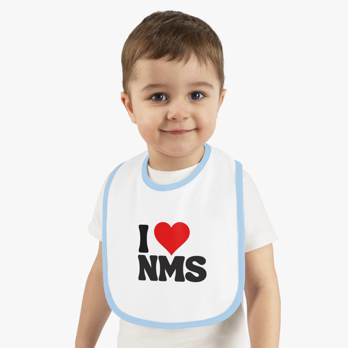 NMS I LOVE NMS Baby Contrast Trim Jersey Bib