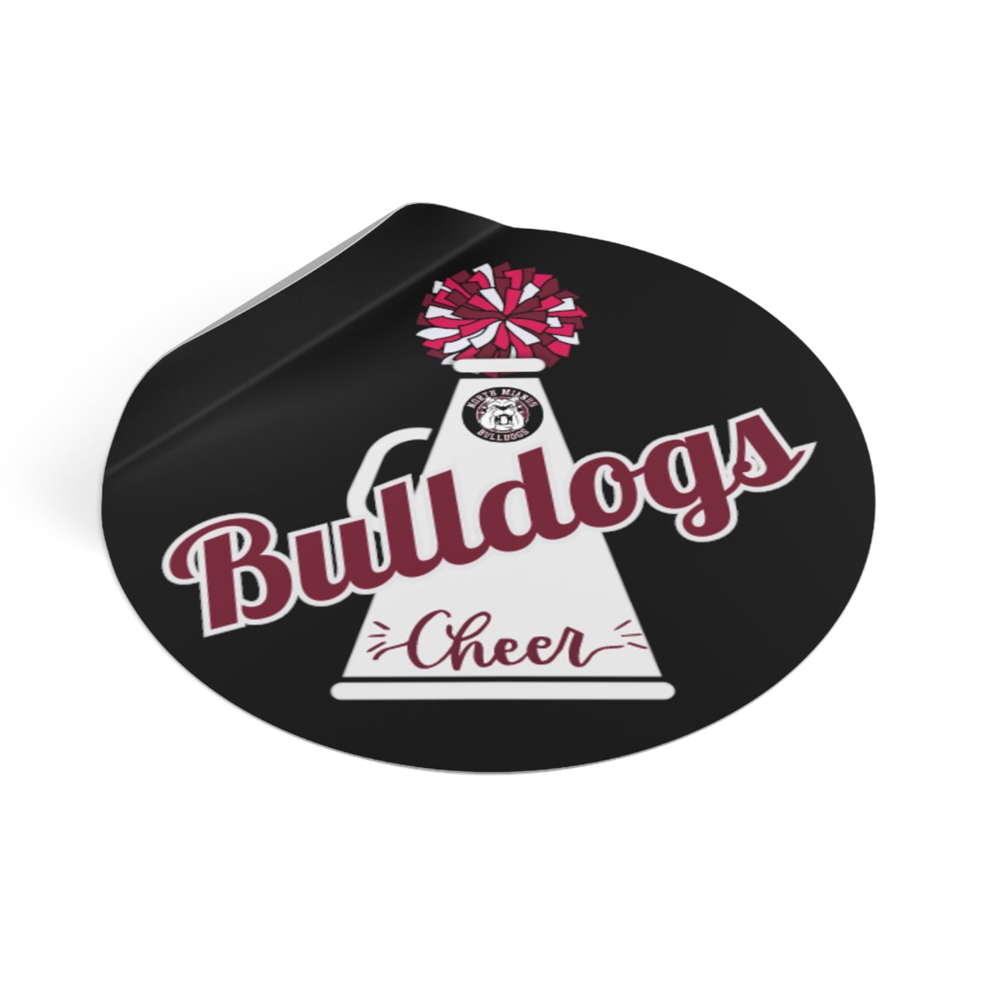 Bulldogs Cheer Round Vinyl Stickers