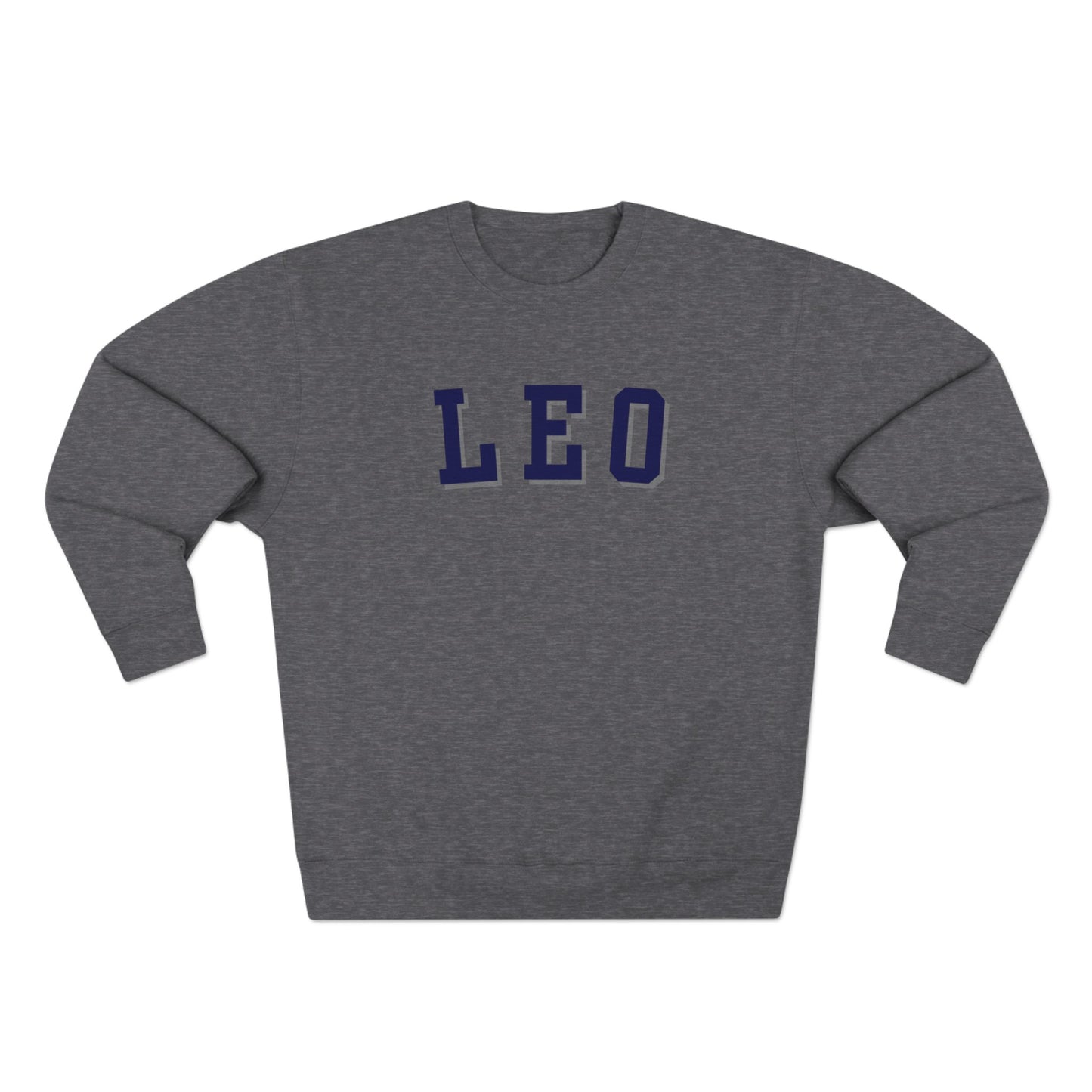 Collegiate Leo Sweatshirt, Leo Sign Sweatshirt, Gift for Leo, Gift for Summer Baby, Unisex Heavy Blend Crewneck Sweatshirt