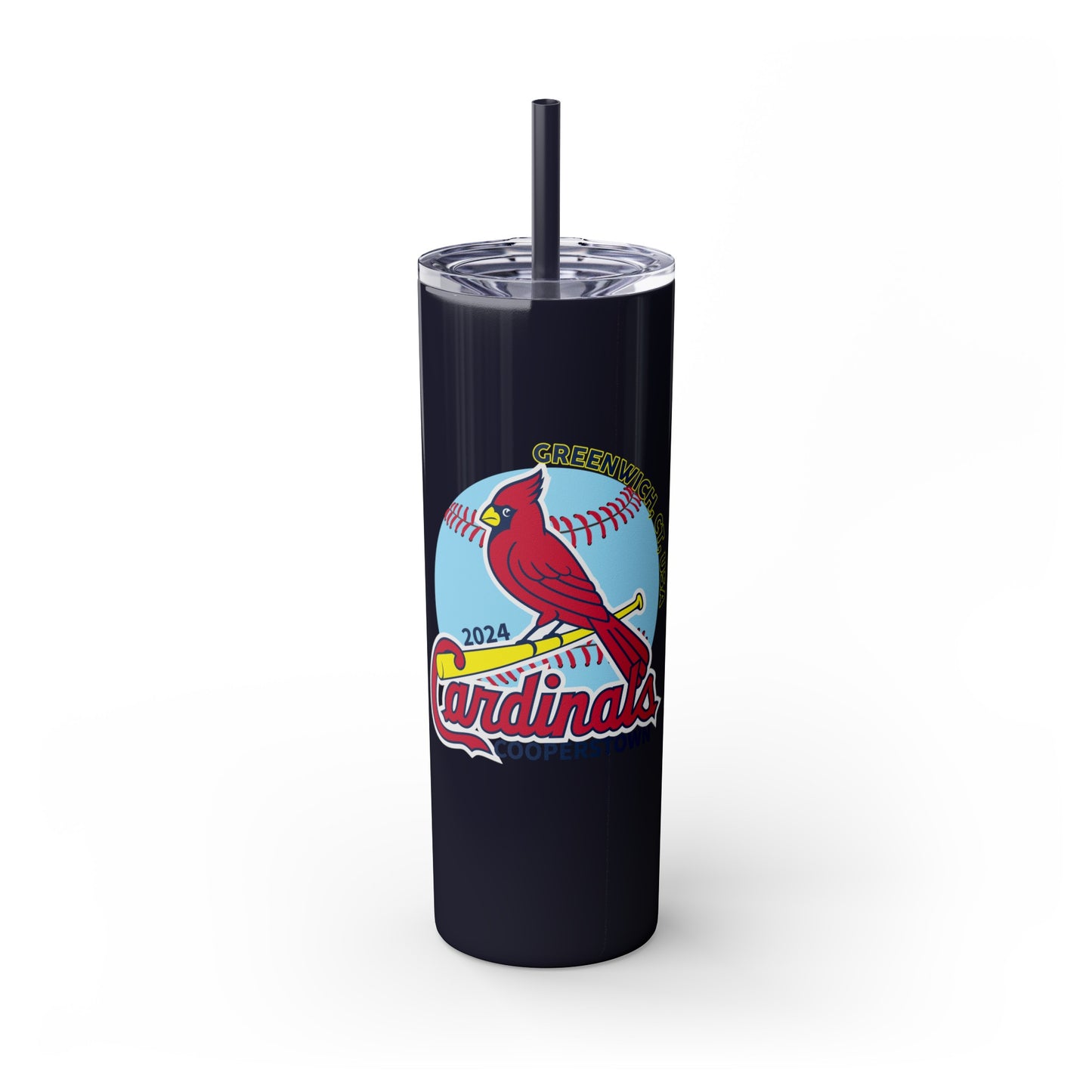 Cardinals Skinny Tumbler with Straw, 20oz