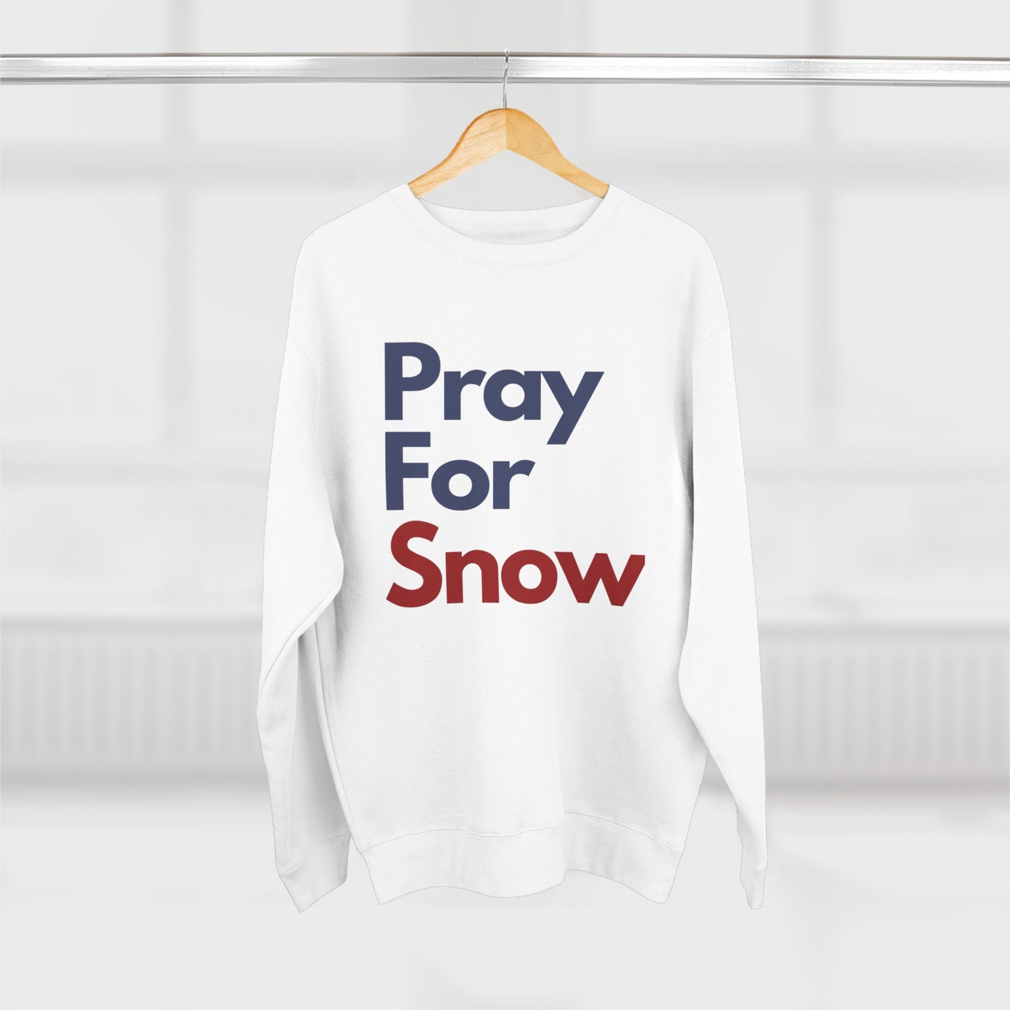Pray For Snow Unisex Sweatshirt, Retro Snow Lover Crewneck Sweater, Ski Sweatshirt, Snowboarder Sweater, Apres Ski Trip Weekend Sweatshirt