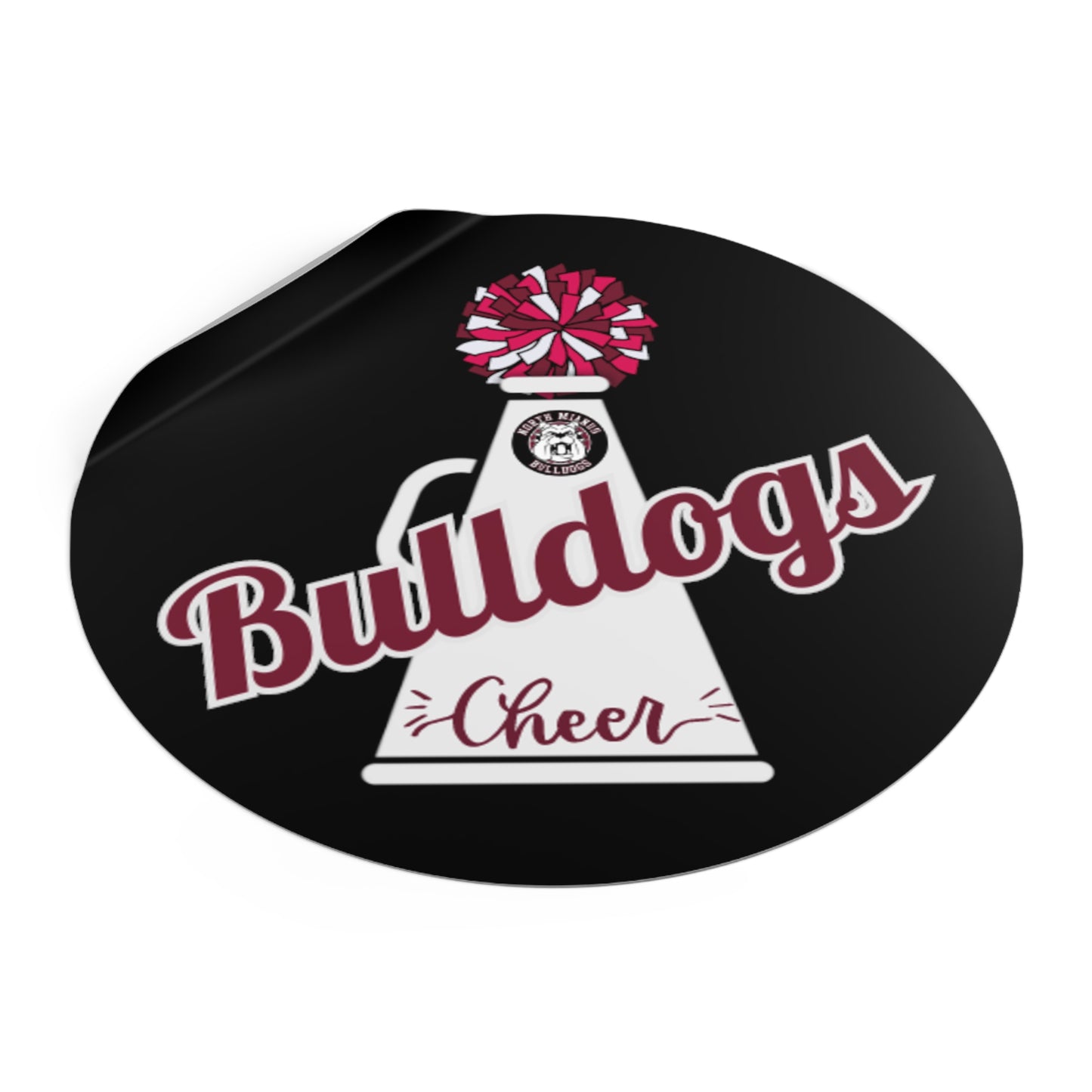 Bulldogs Cheer Round Vinyl Stickers
