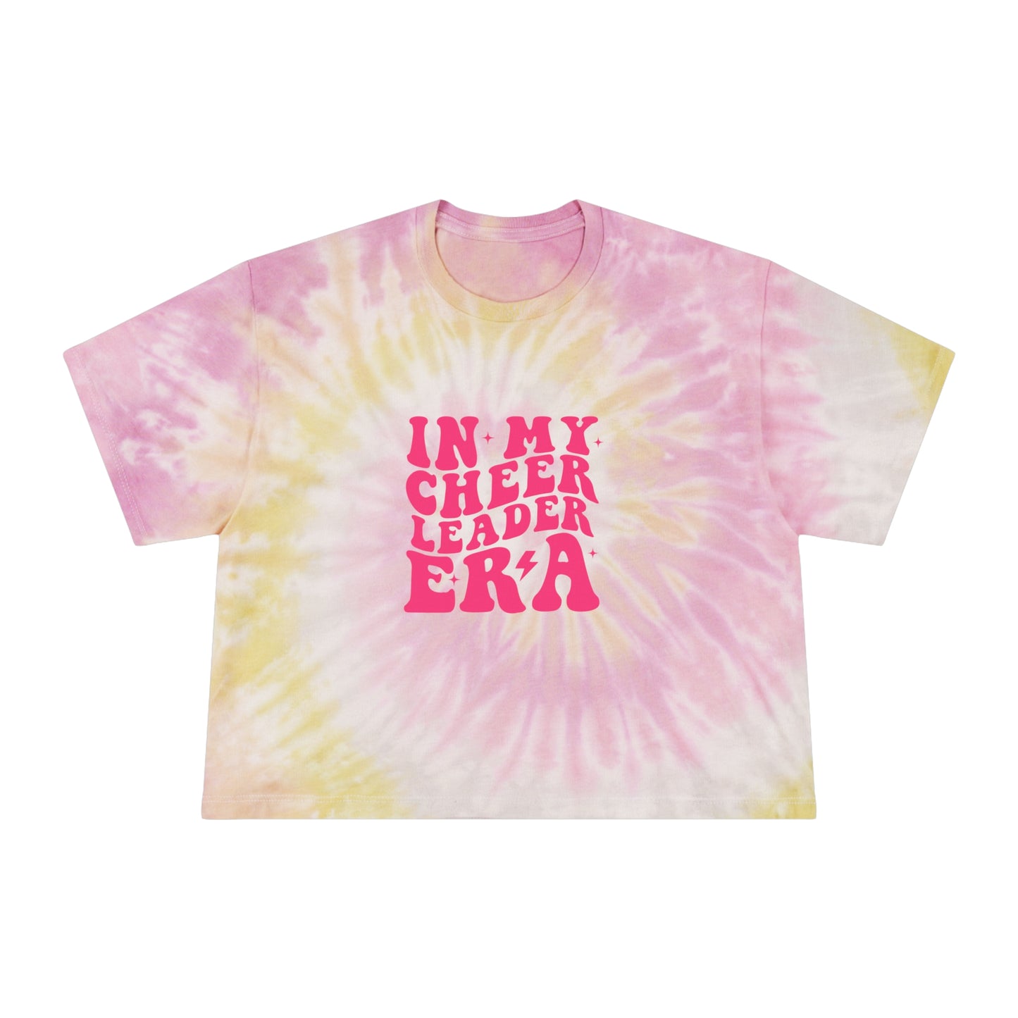In My Cheer Era Cheerleader Women's Tie-Dye Crop Tee