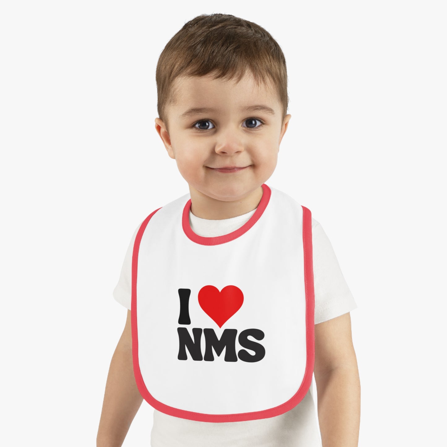 NMS I LOVE NMS Baby Contrast Trim Jersey Bib