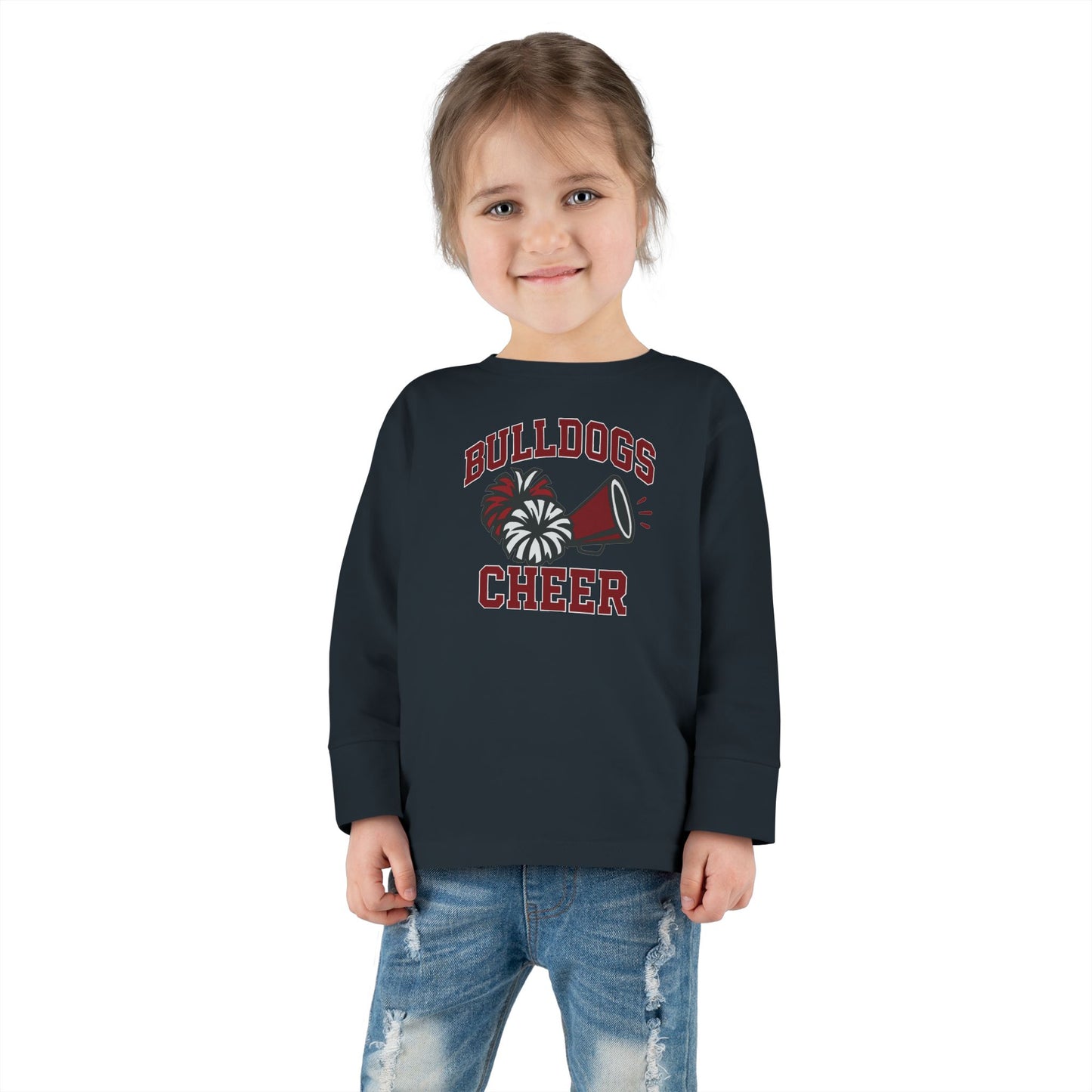 Bulldogs Cheer Toddler Long Sleeve Tee