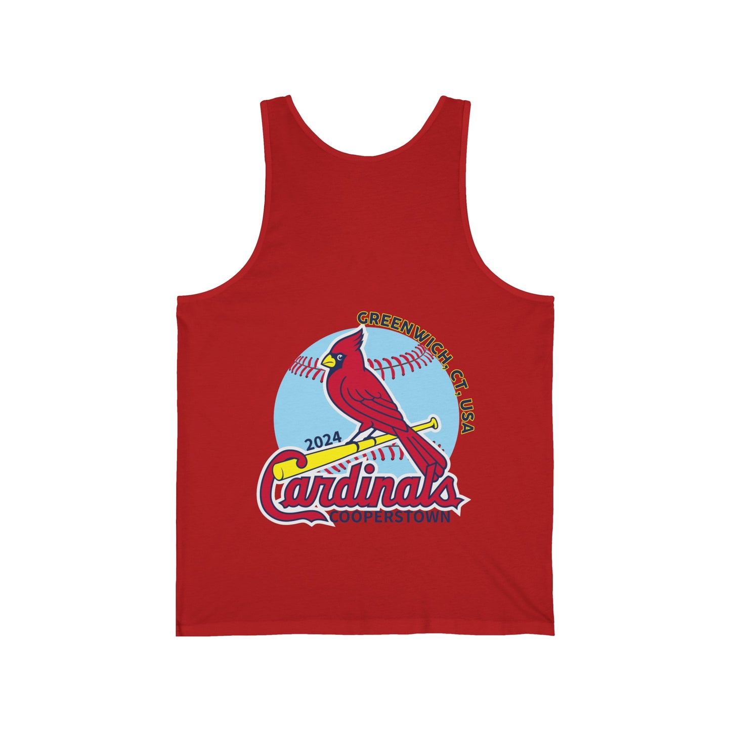 Cardinals Unisex Jersey Tank with Cardinal on front