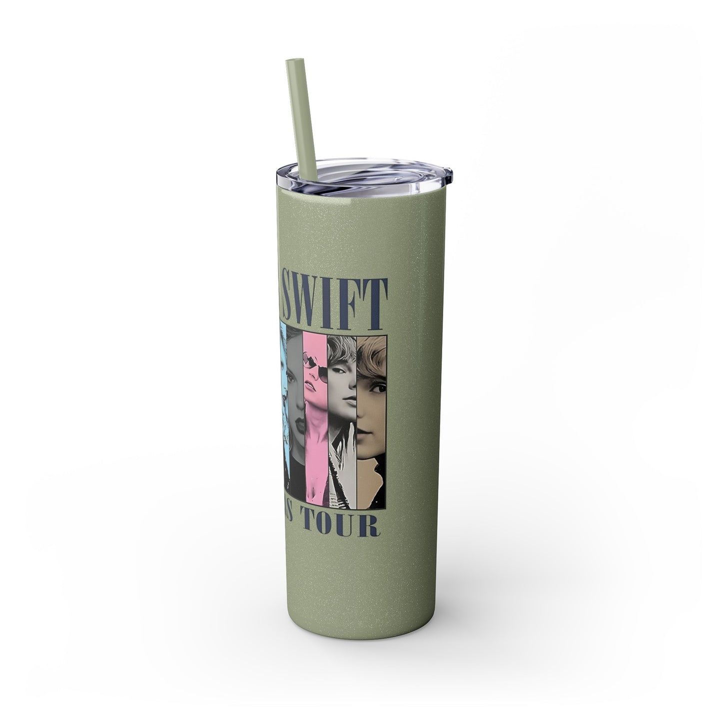 Swiftie Glitter Tumbler, Swiftie Water Bottle, Gift for Swiftie, Gift for Era Tour, TS Skinny Tumbler with Straw, 20oz