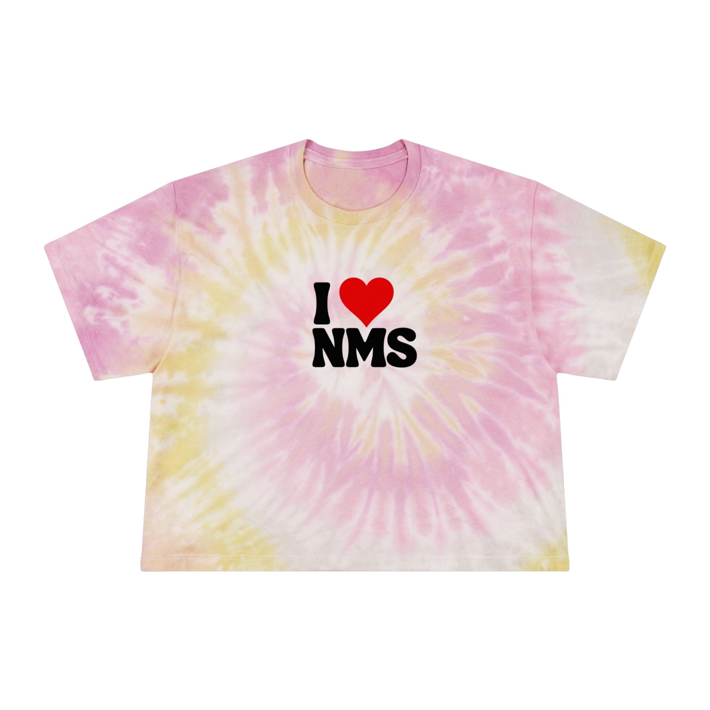 North Mianus I love NMS Women's Tie-Dye Crop Tee